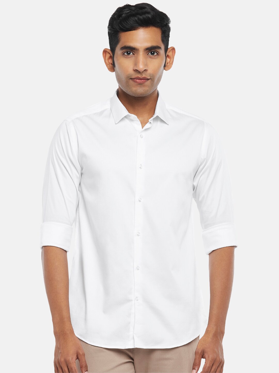 

BYFORD by Pantaloons Men White Slim Fit Casual Shirt