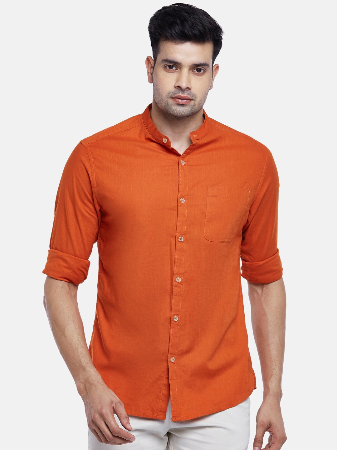 

BYFORD by Pantaloons Men Rust Slim Fit Casual Shirt