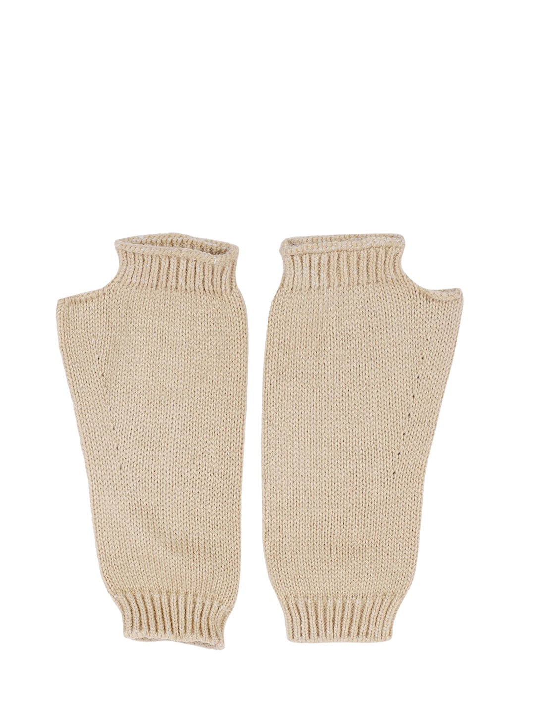 

Bharatasya Women Beige Knitted Comfort Fit Hand Gloves