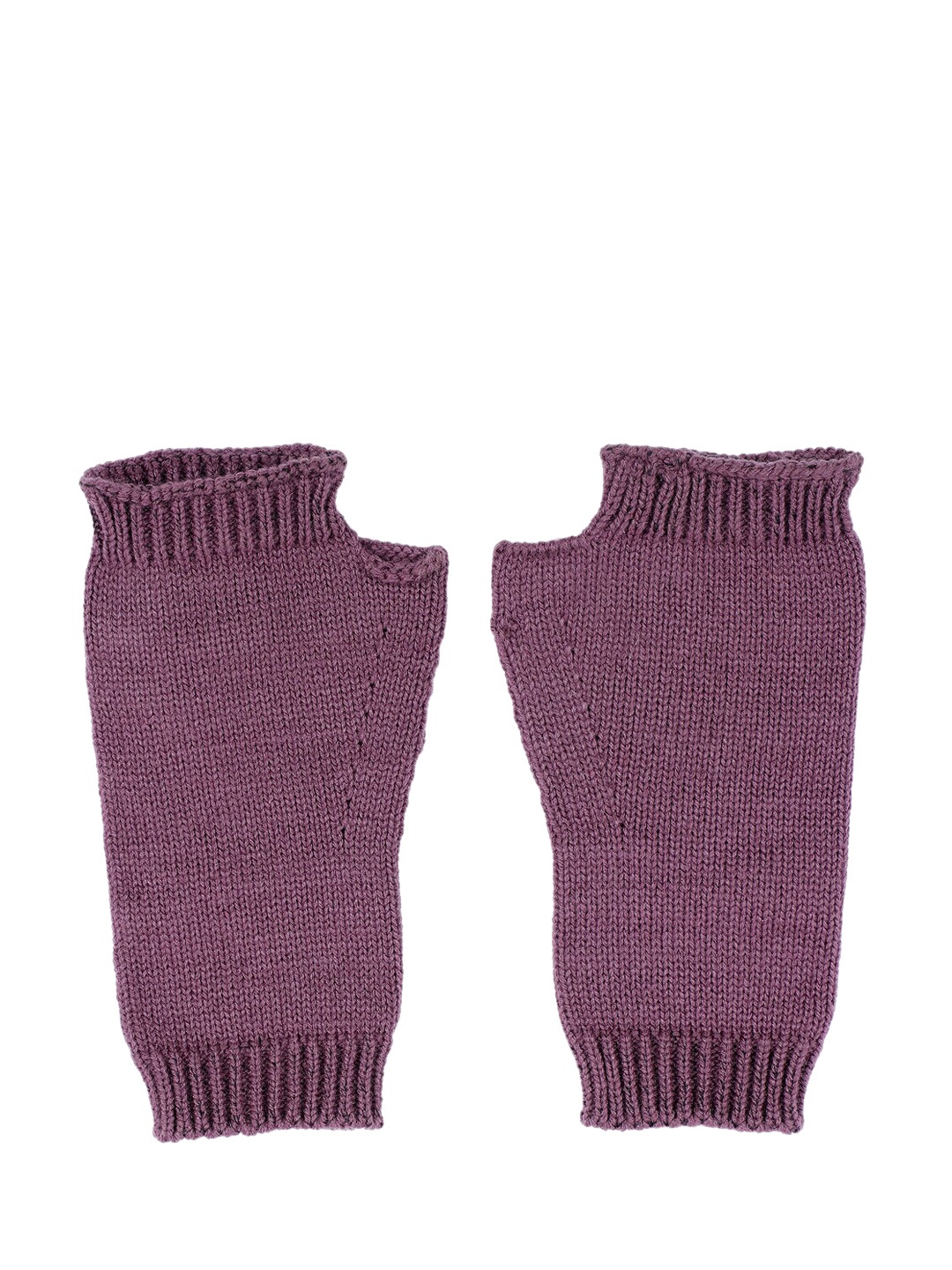 

Bharatasya Women Purple Knitted Mitten Gloves