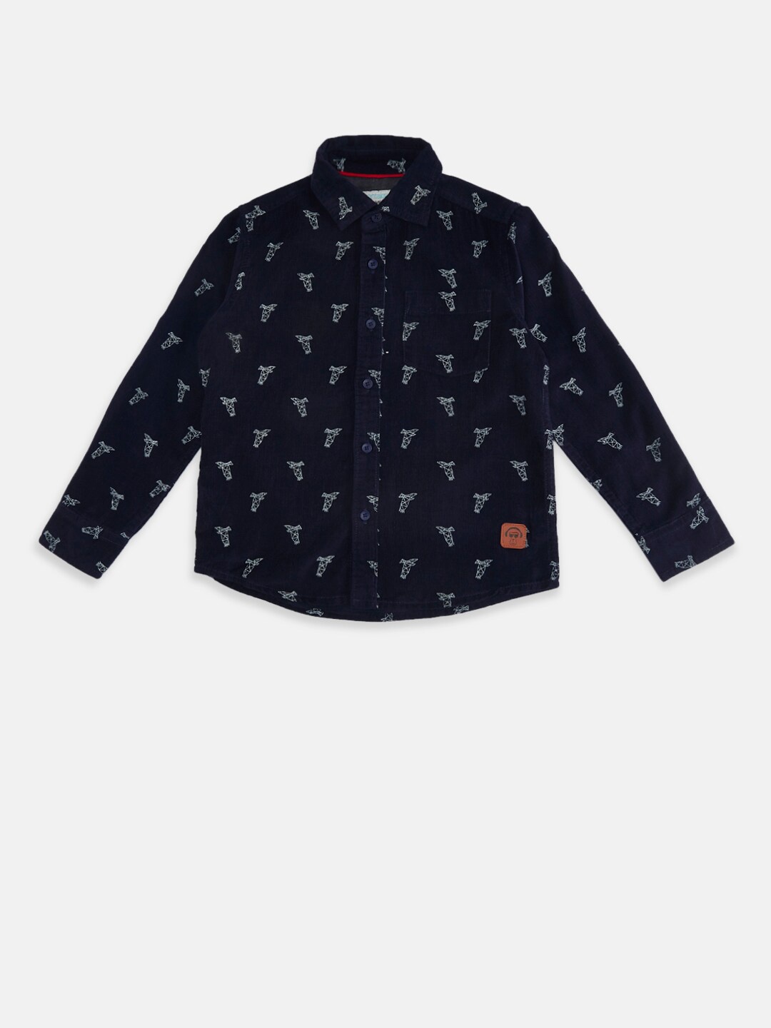 

Pantaloons Junior Boys Navy Blue Printed Casual Shirt