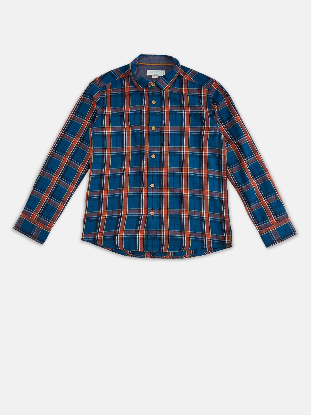 

Pantaloons Junior Boys Teal Tartan Checks Checked Casual Shirt