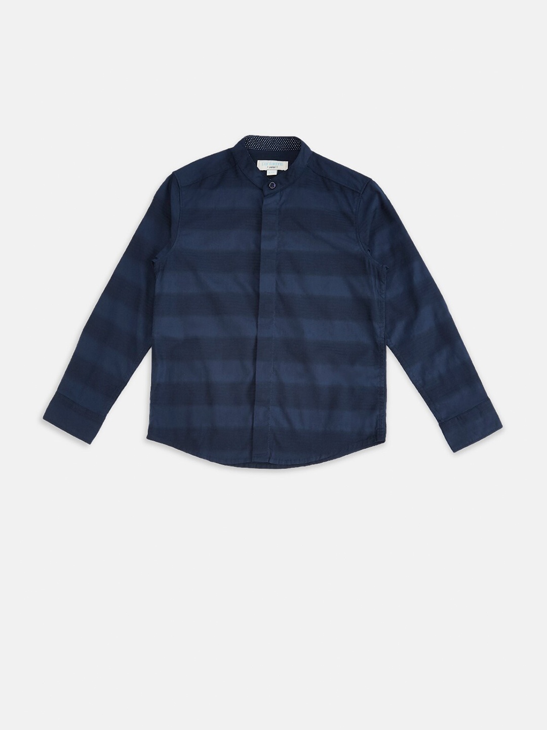 

Pantaloons Junior Boys Navy Blue Horizontal Stripes Striped Party Shirt