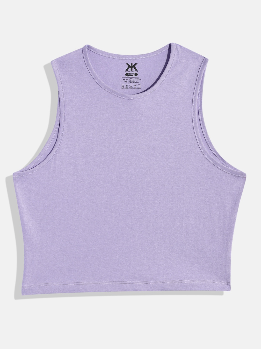 

Kook N Keech Teens Solid Pure Cotton Tank Top, Lavender