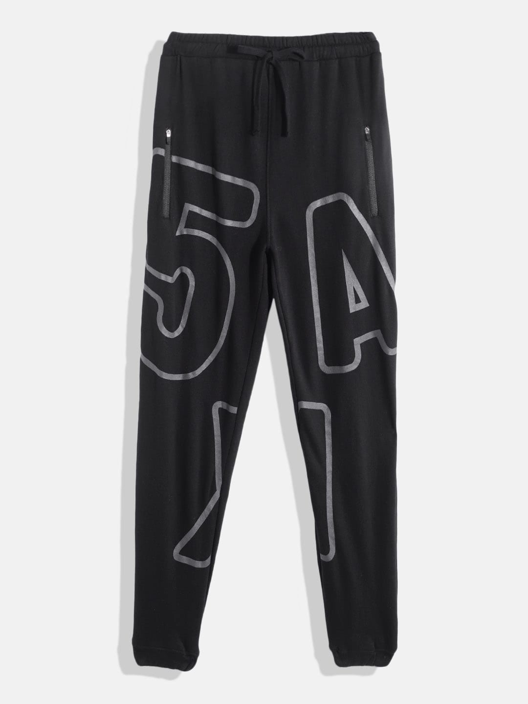 Kook N Keech Teens Boys Black Typography Print Joggers