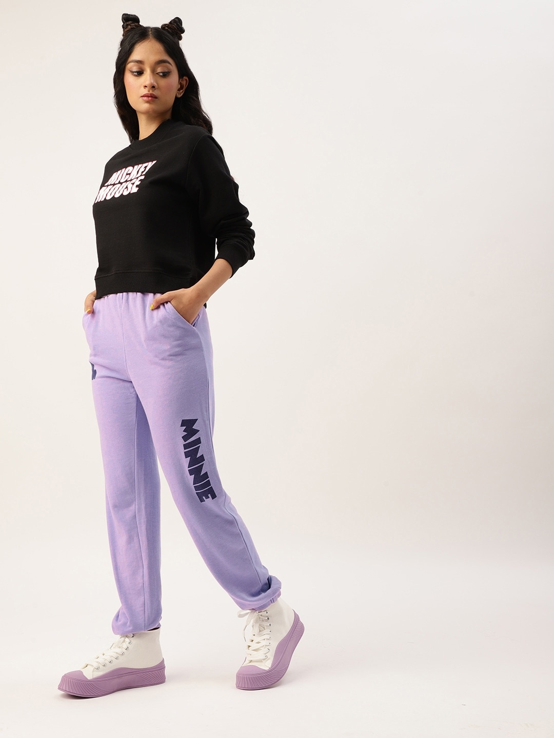 

Kook N Keech Disney Teens Girls Lavender Printed Joggers