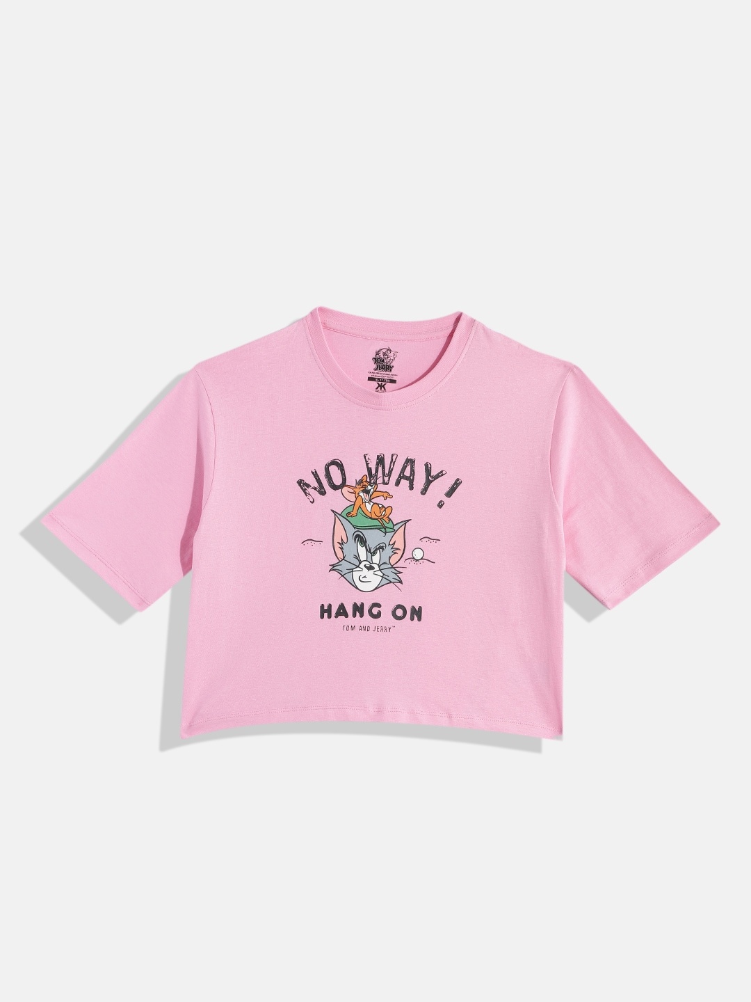 

Kook N Keech Toons Teens Girls Printed Pure Cotton Boxy Crop Top, Pink