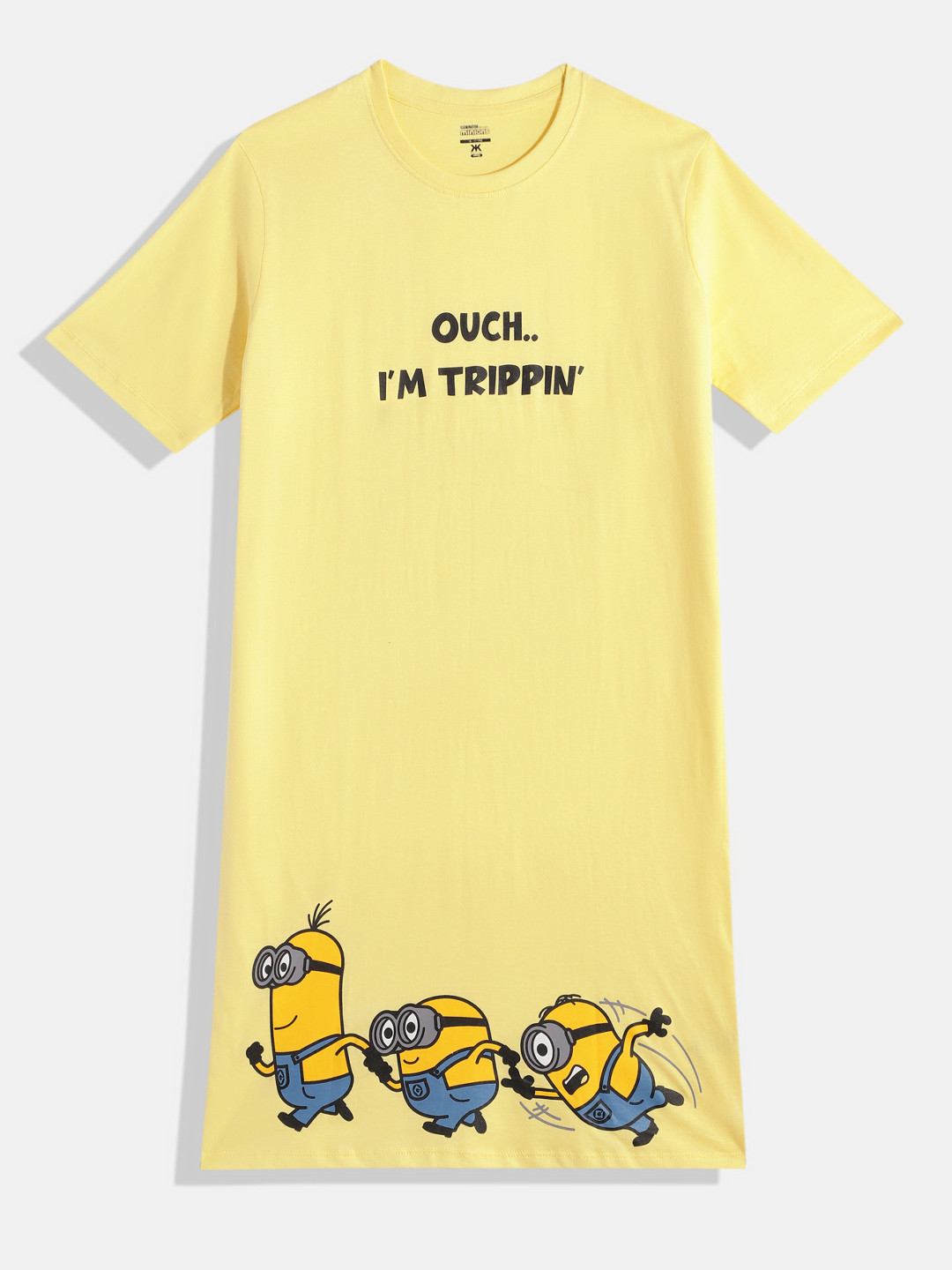 

Minions by Kook N Keech Teens Girls Printed Pure Cotton Maxi Dress, Yellow