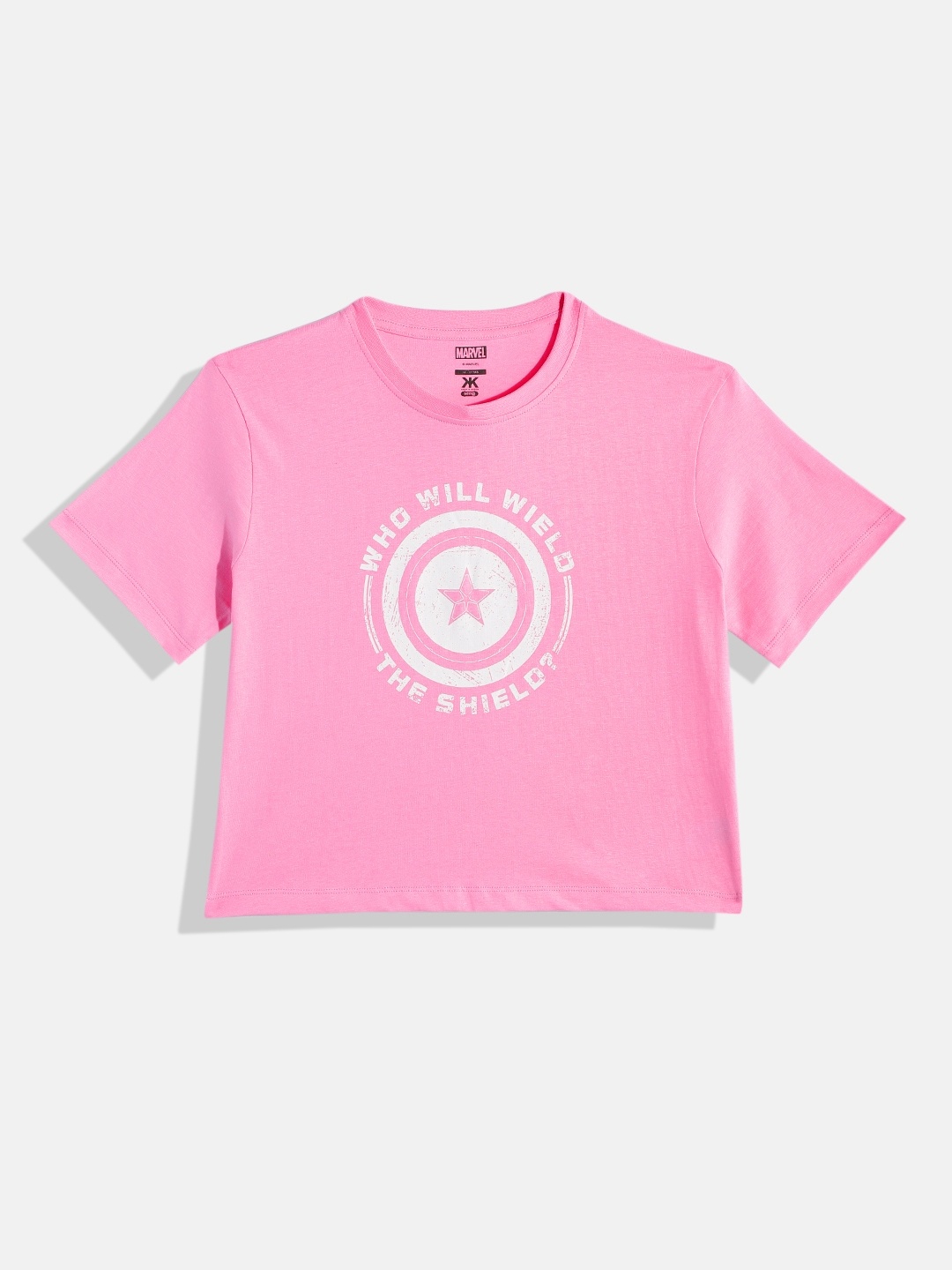 

Kook N Keech Marvel Teens Girls Printed Pure Cotton T-shirt, Pink