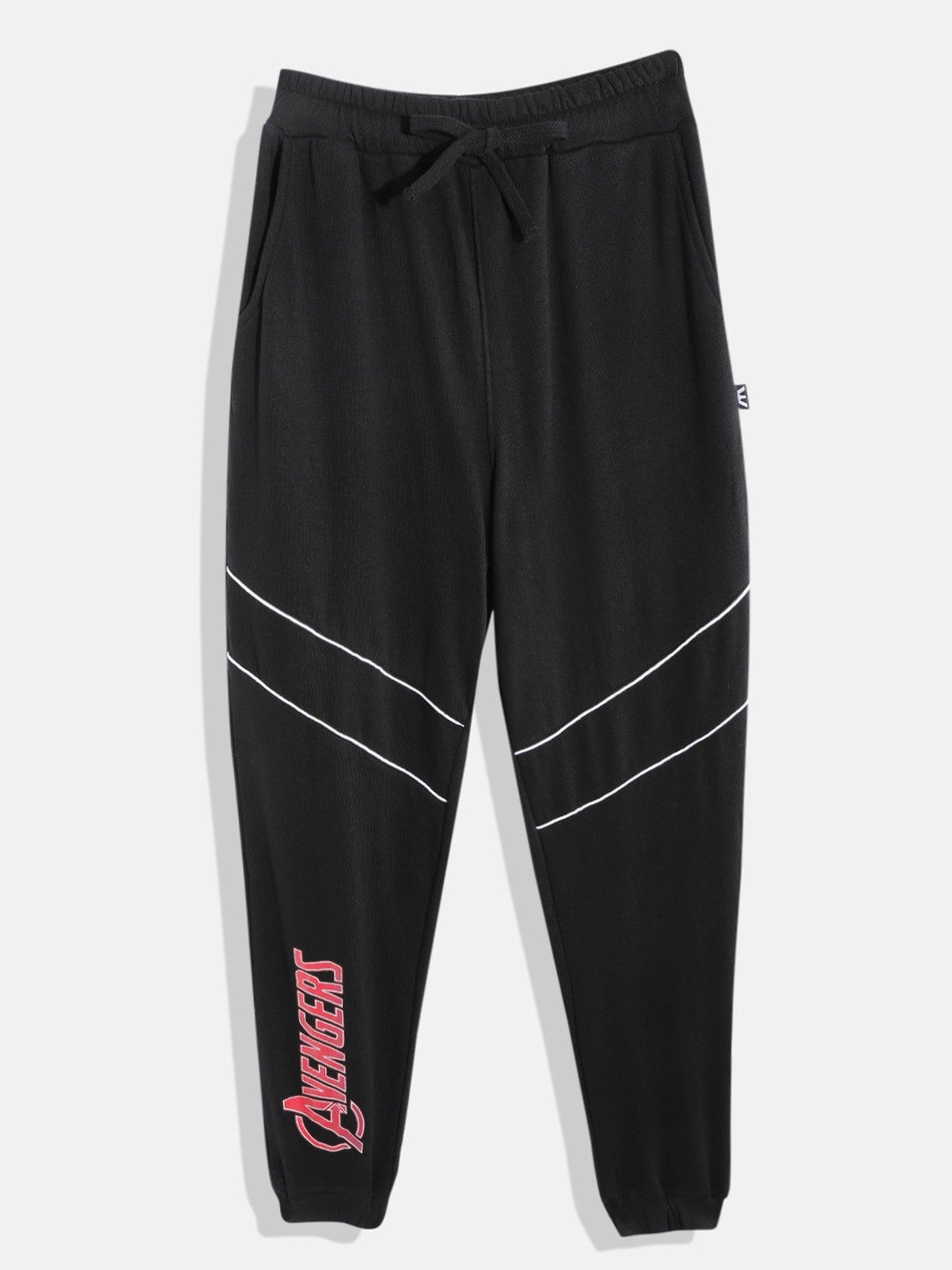 

Kook N Keech Marvel Teens Boys Black & Red Solid Joggers with Printed Detail