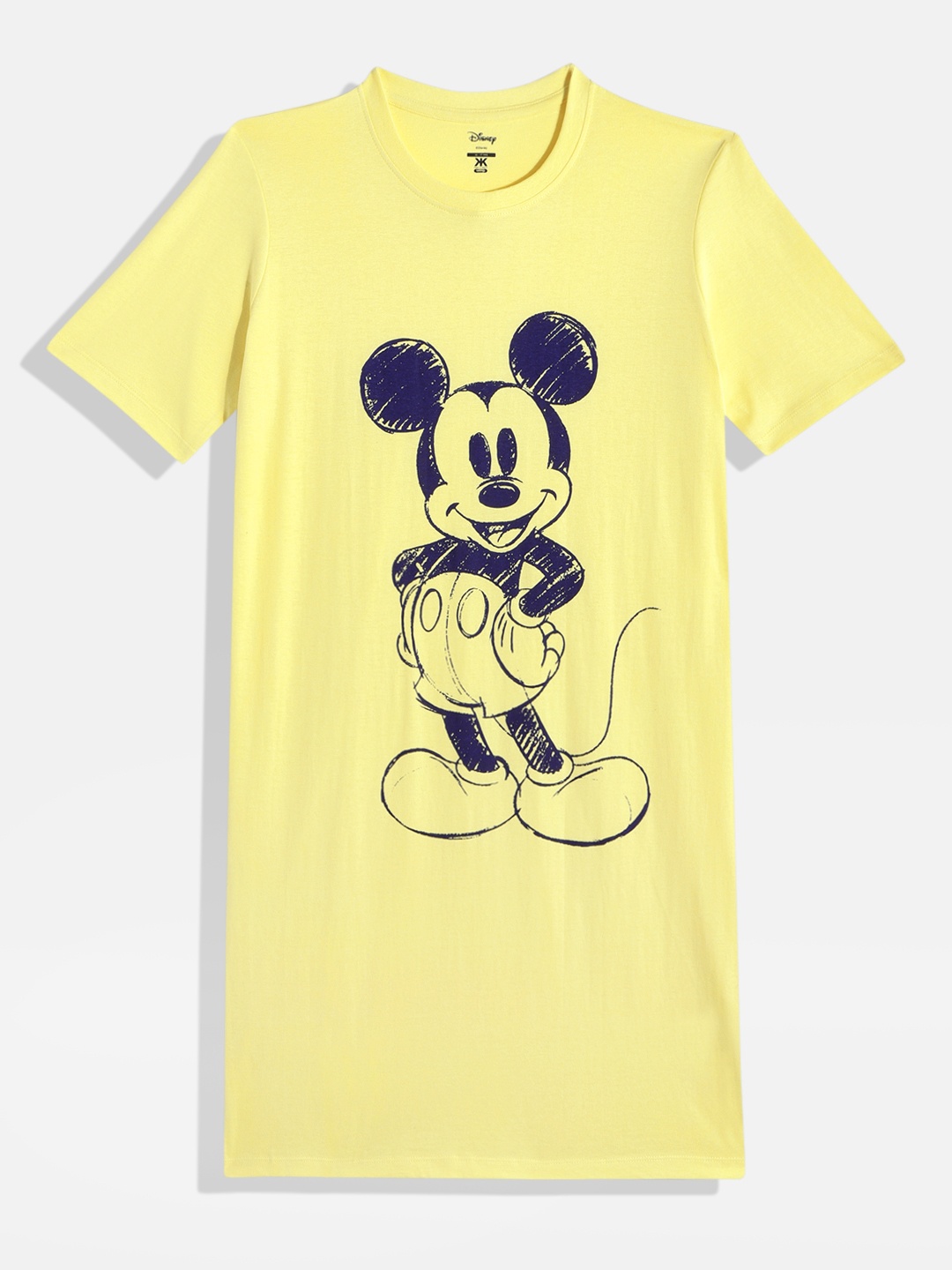 

Kook N Keech Disney Teens Girls Mickey Mouse Printed Pure Cotton T-shirt Dress, Yellow