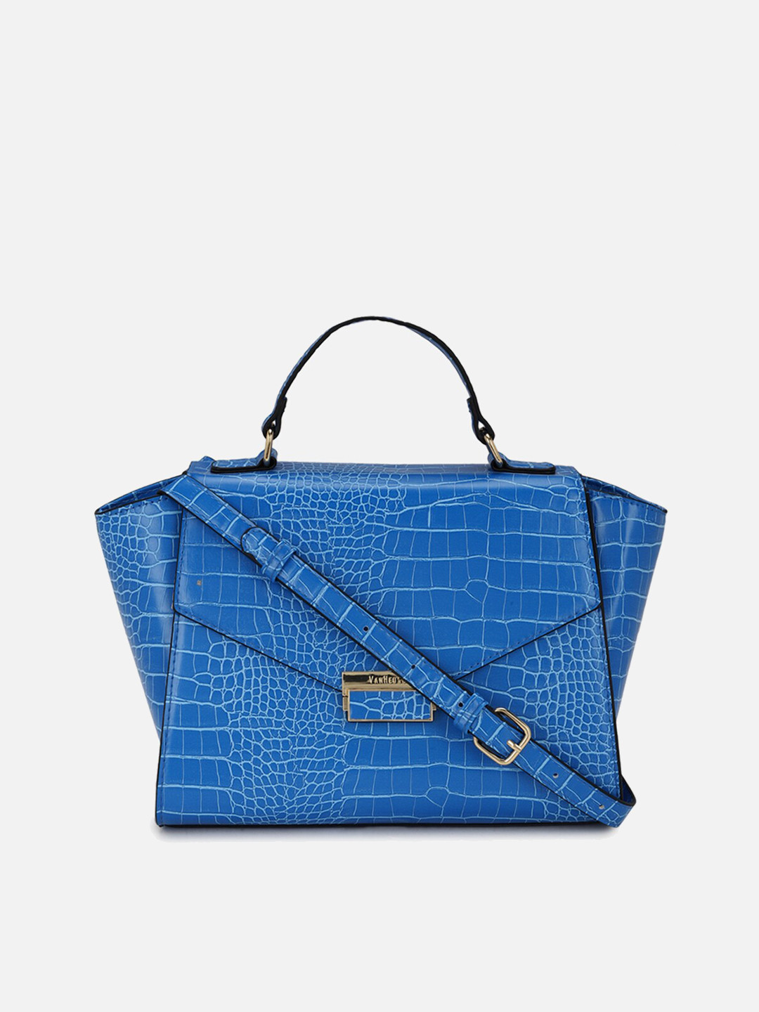 

Van Heusen Woman Women Blue Animal Textured PU Structured Satchel