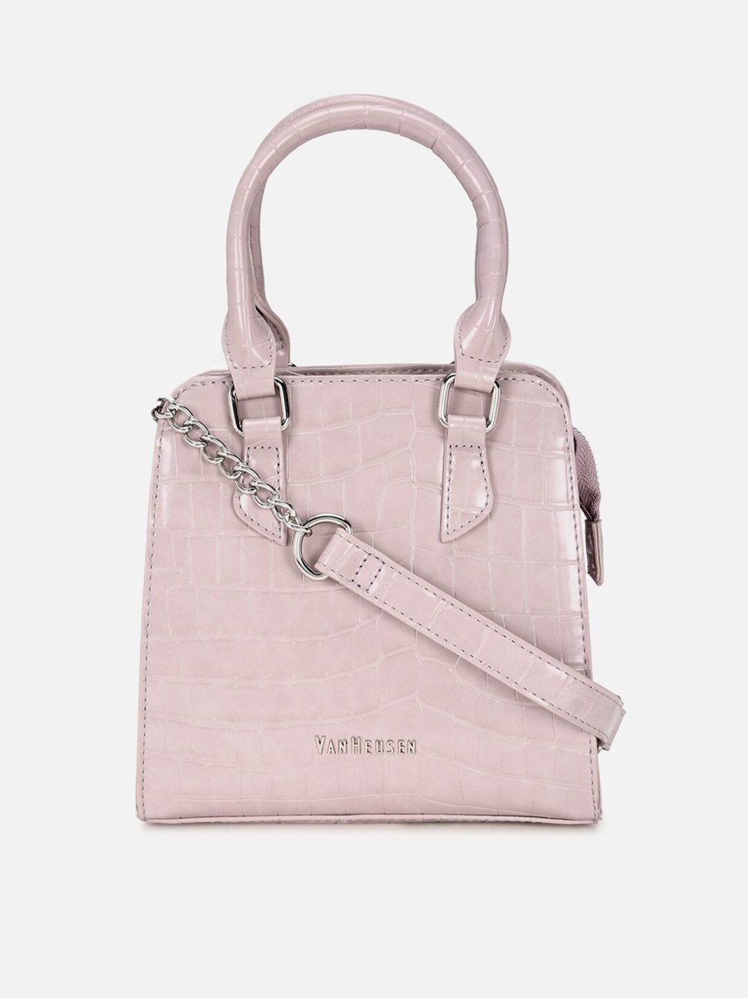 

Van Heusen Woman Women Pink Animal Textured PU Structured Handheld Bag