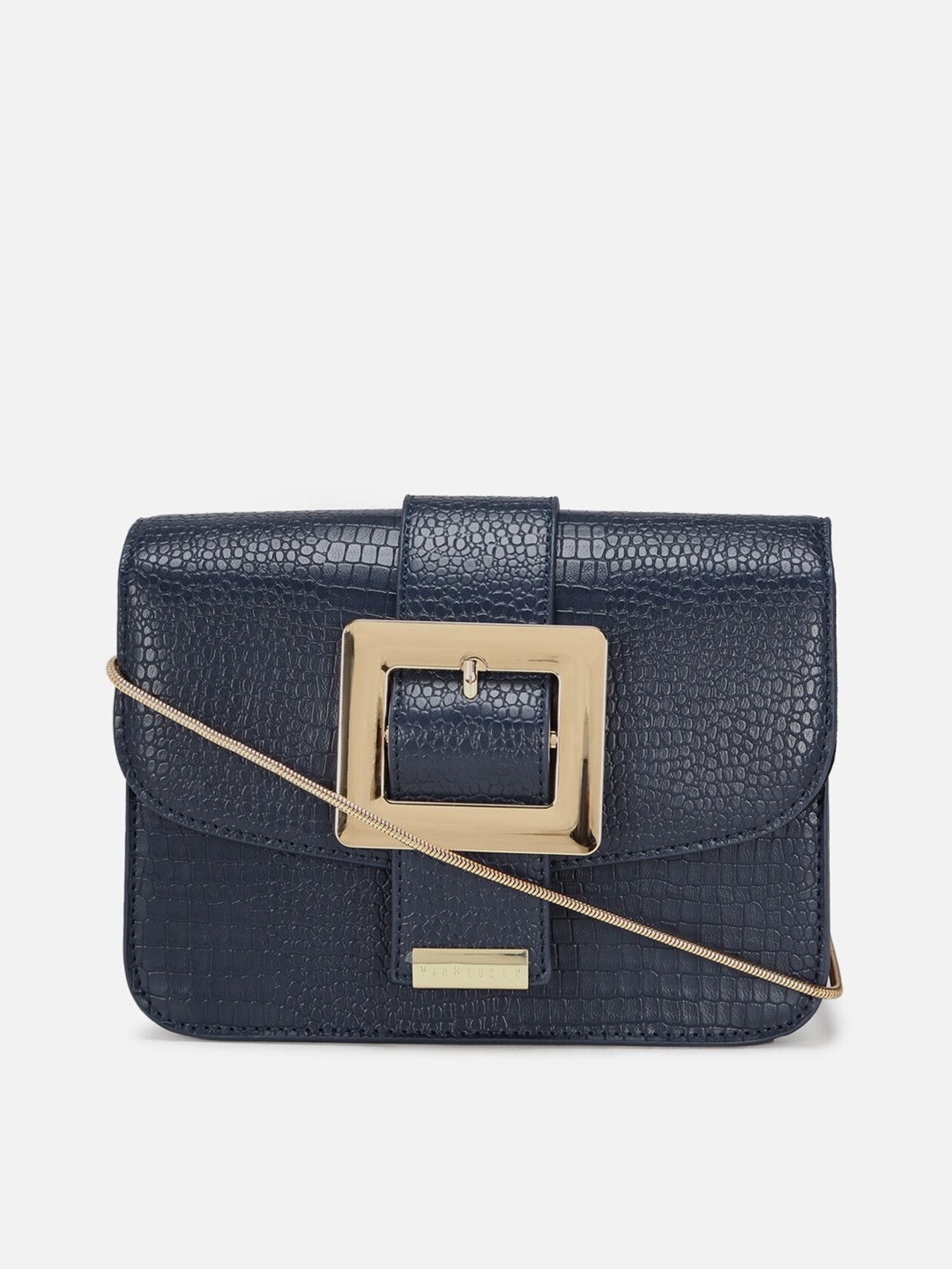 

Van Heusen Woman Women Blue Textured PU Structured Sling Bag