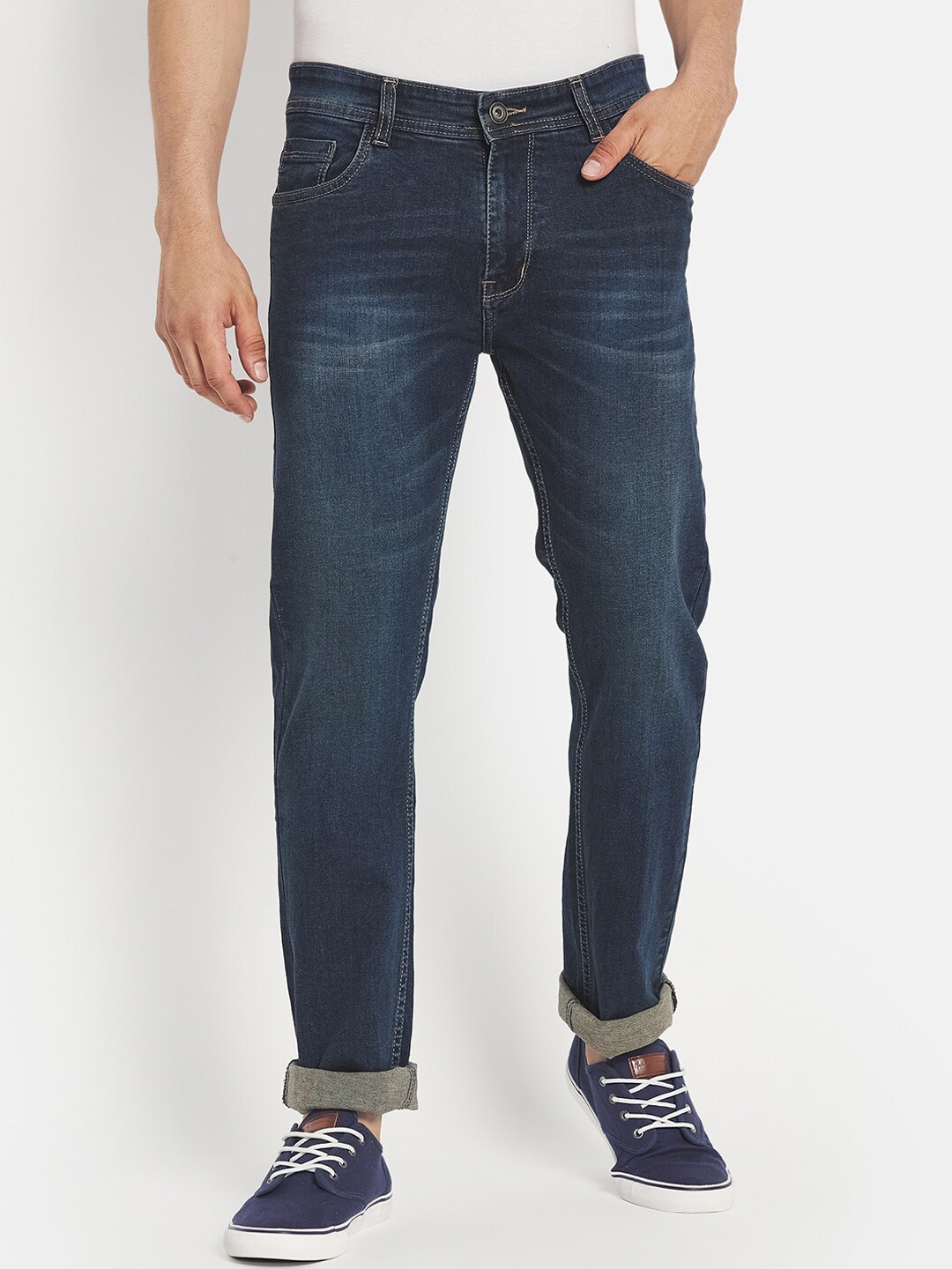 

Octave Men Navy Blue Light Fade Stretchable Jeans