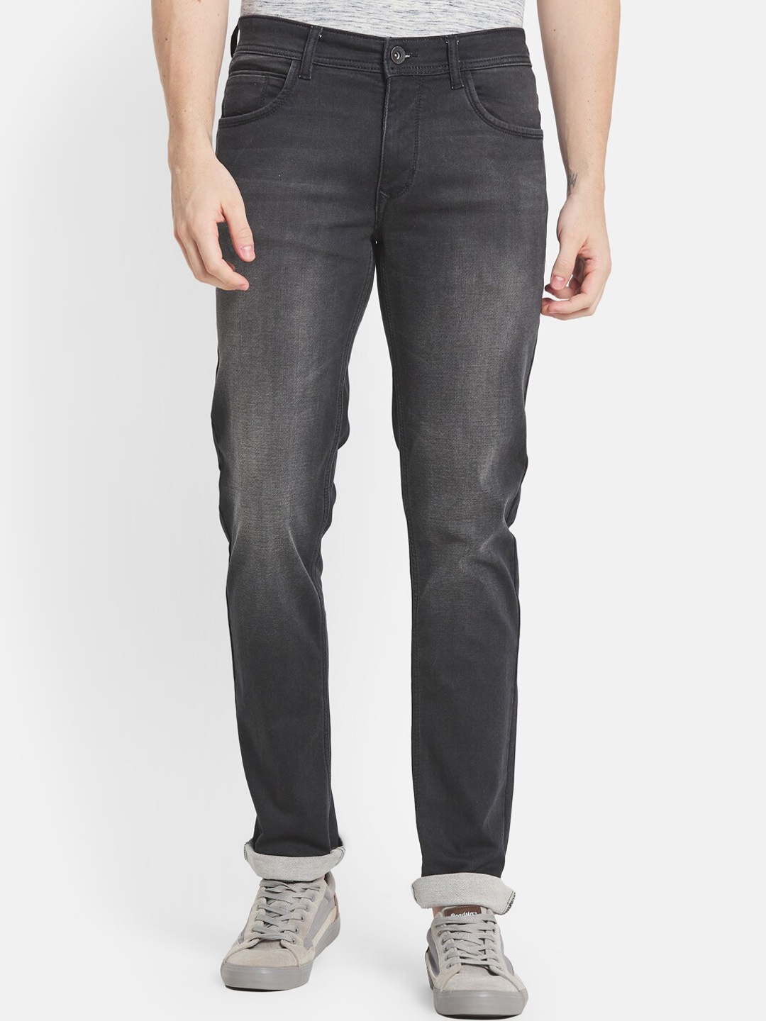 

Octave Men Grey Low Distress Stretchable Jeans