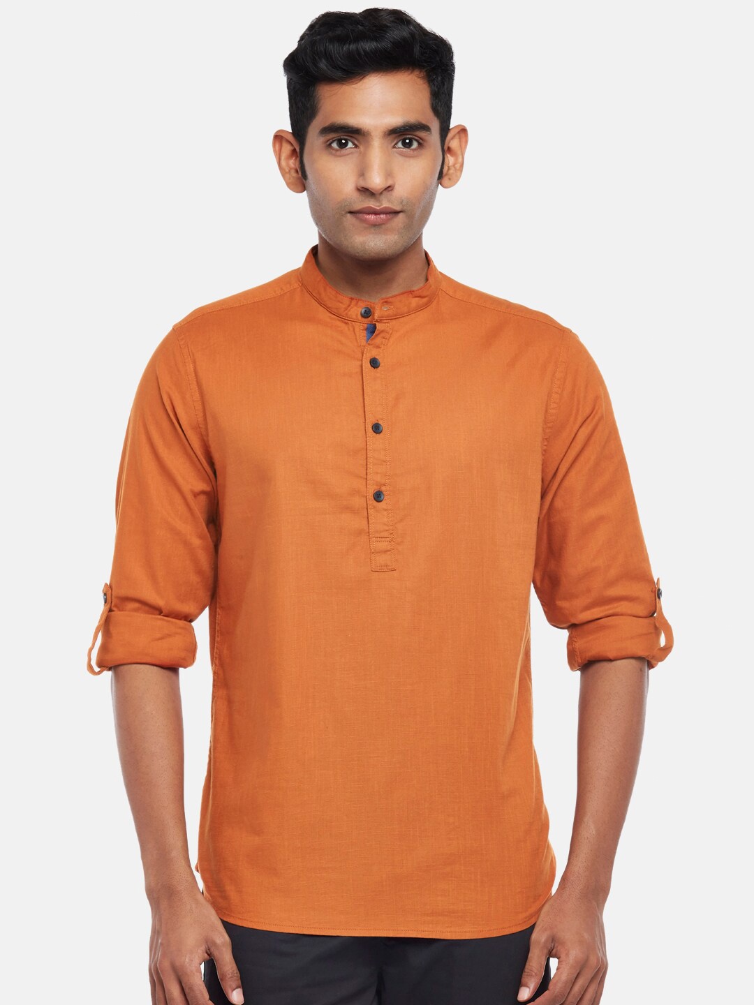 

Urban Ranger by pantaloons Men Solid Casual Shirt, Rust