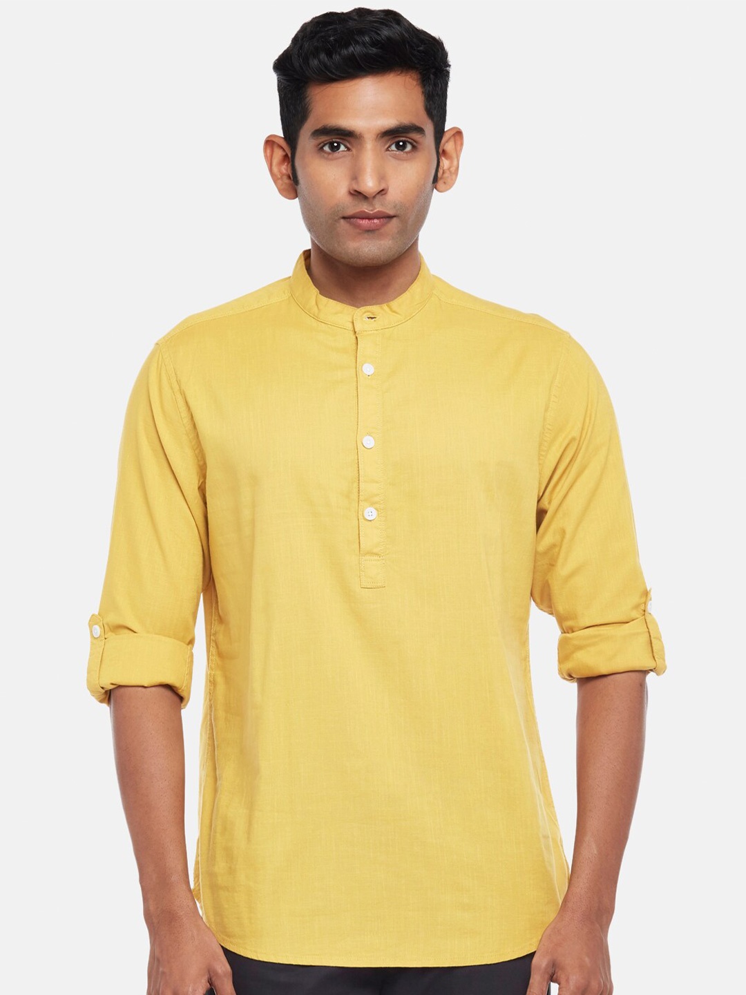 

Urban Ranger by pantaloons Men Solid Casual Shirt, Mustard