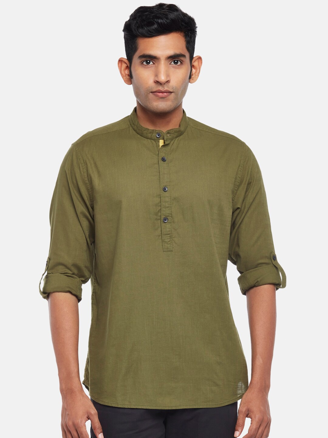 

Urban Ranger by pantaloons Men Solid Casual Shirt, Olive