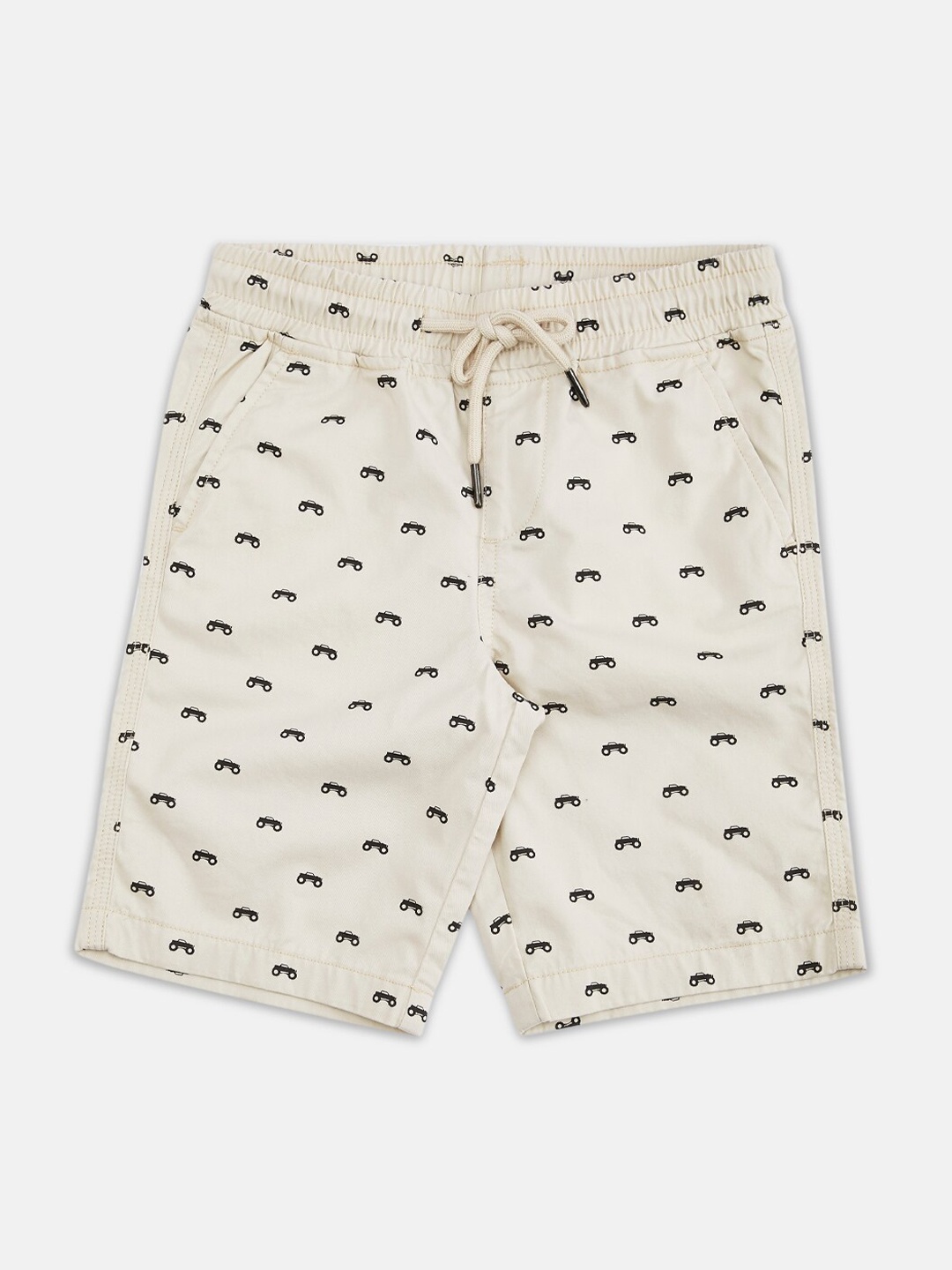 

Pantaloons Junior Boys Beige Conversational Printed Shorts