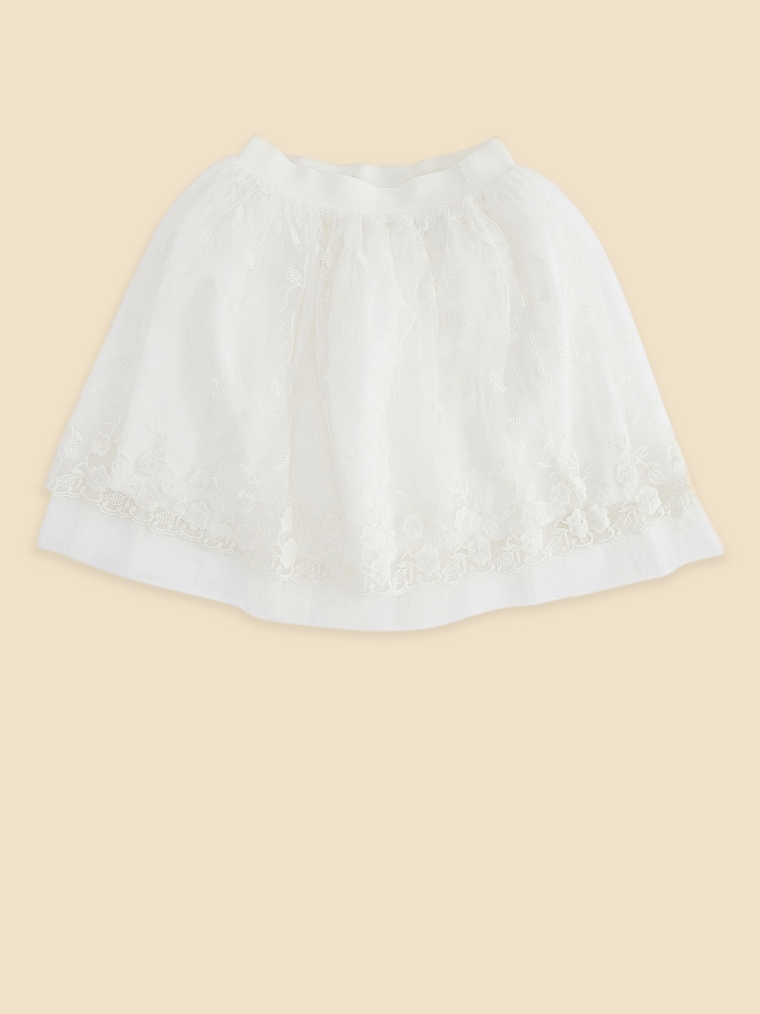 

Pantaloons Junior Girls White Solid Skirts