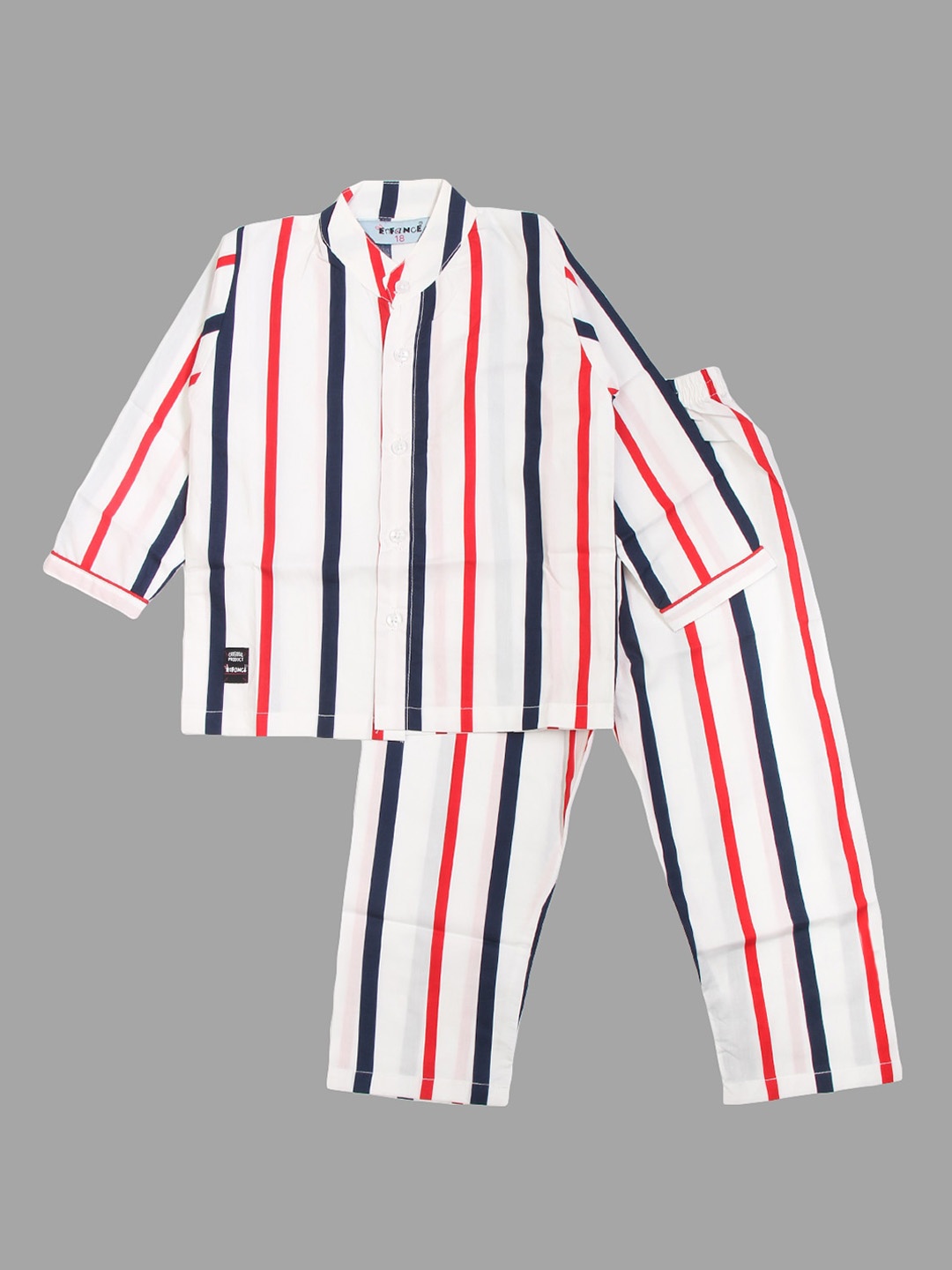 

Enfance Unisex Kids White & Red Printed Night suit