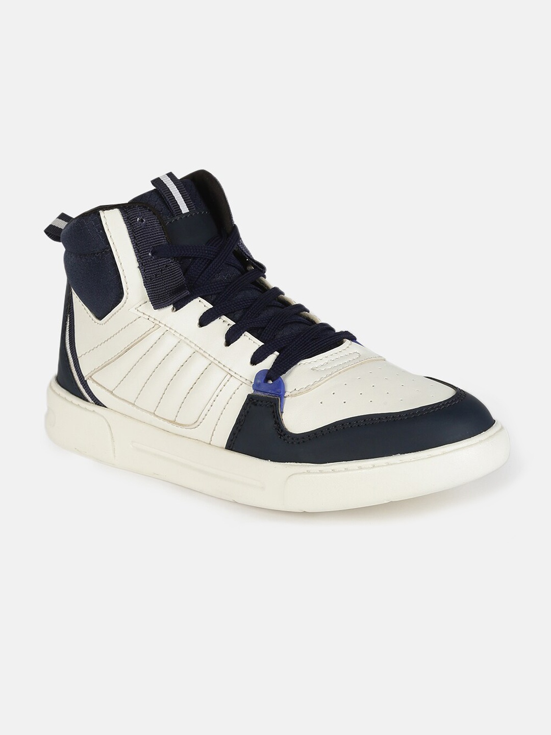 

HIGHLANDER Men White Colourblocked High-Top Sneakers