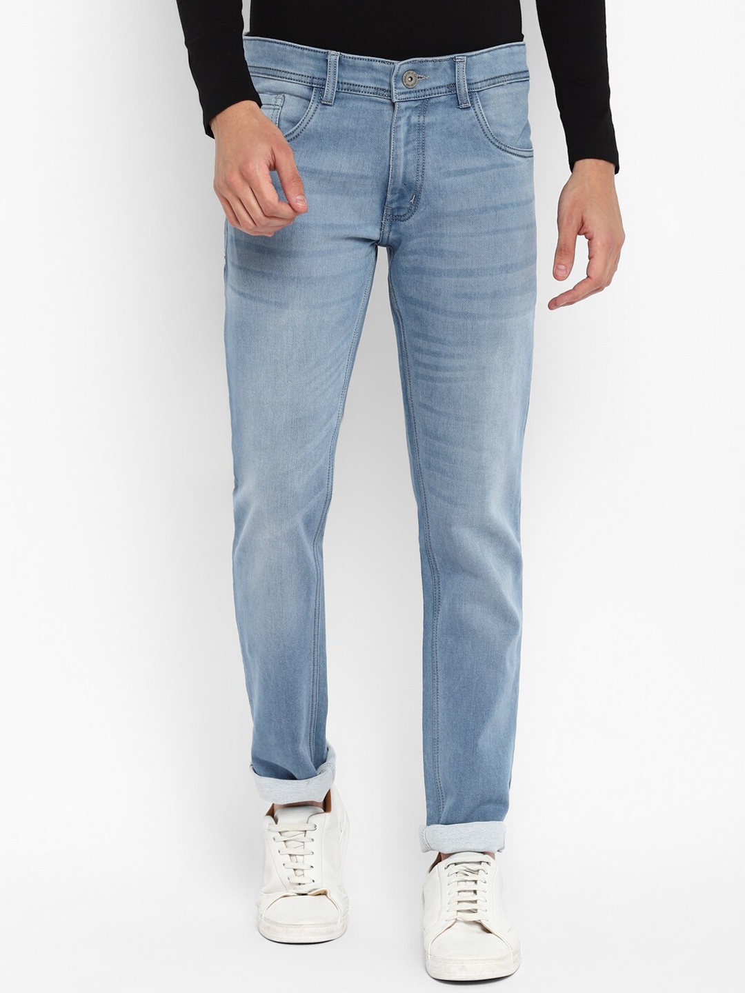 

Allen Cooper Men Blue Slim Fit Heavy Fade Stretchable Jeans