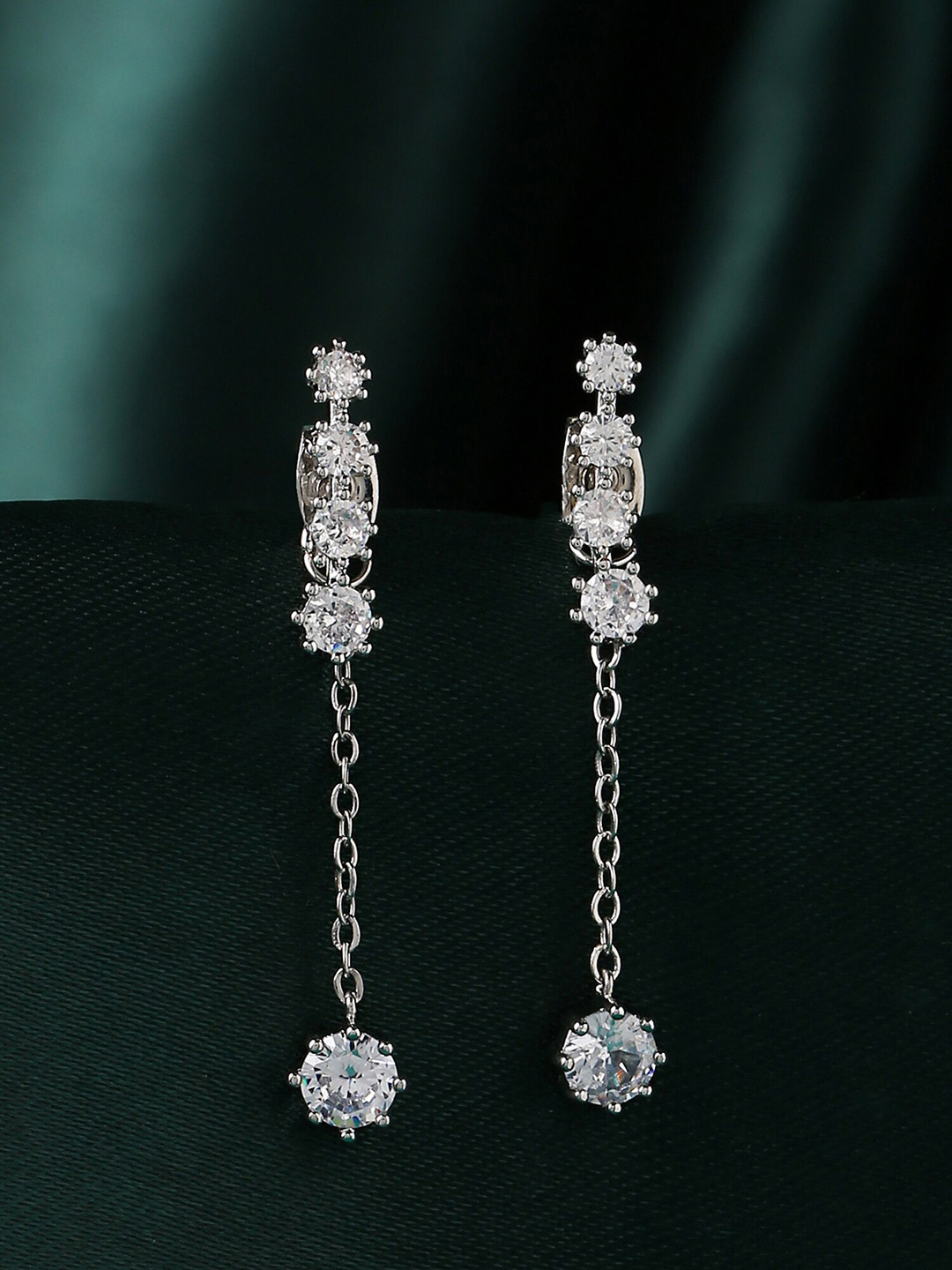 

Unwind by Yellow Chimes Women Silver-Toned Contemporary Drop Earrings