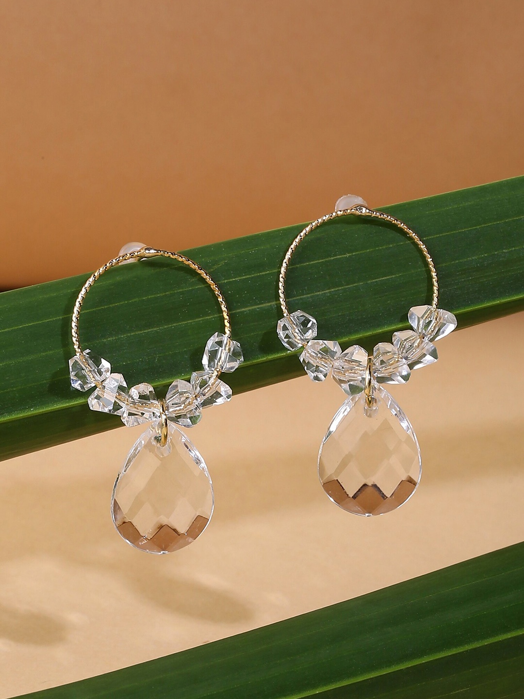 

Unwind by Yellow Chimes Gold-Toned Contemporary Hoop Earrings