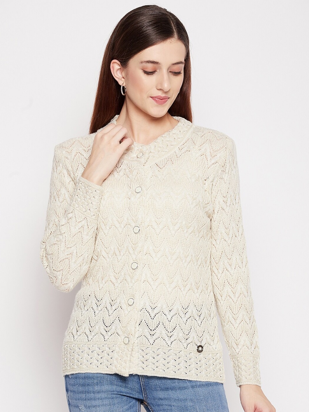 

Duke Women Cream-Coloured Cardigan