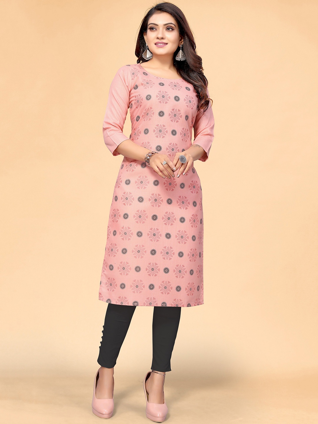 

KALINI Women Pink Ethnic Motifs Printed Indigo Kurta
