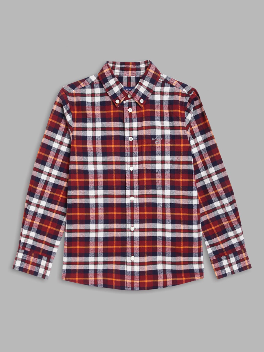 

GANT Boys Classic Tartan Checked Casual Shirt, Red