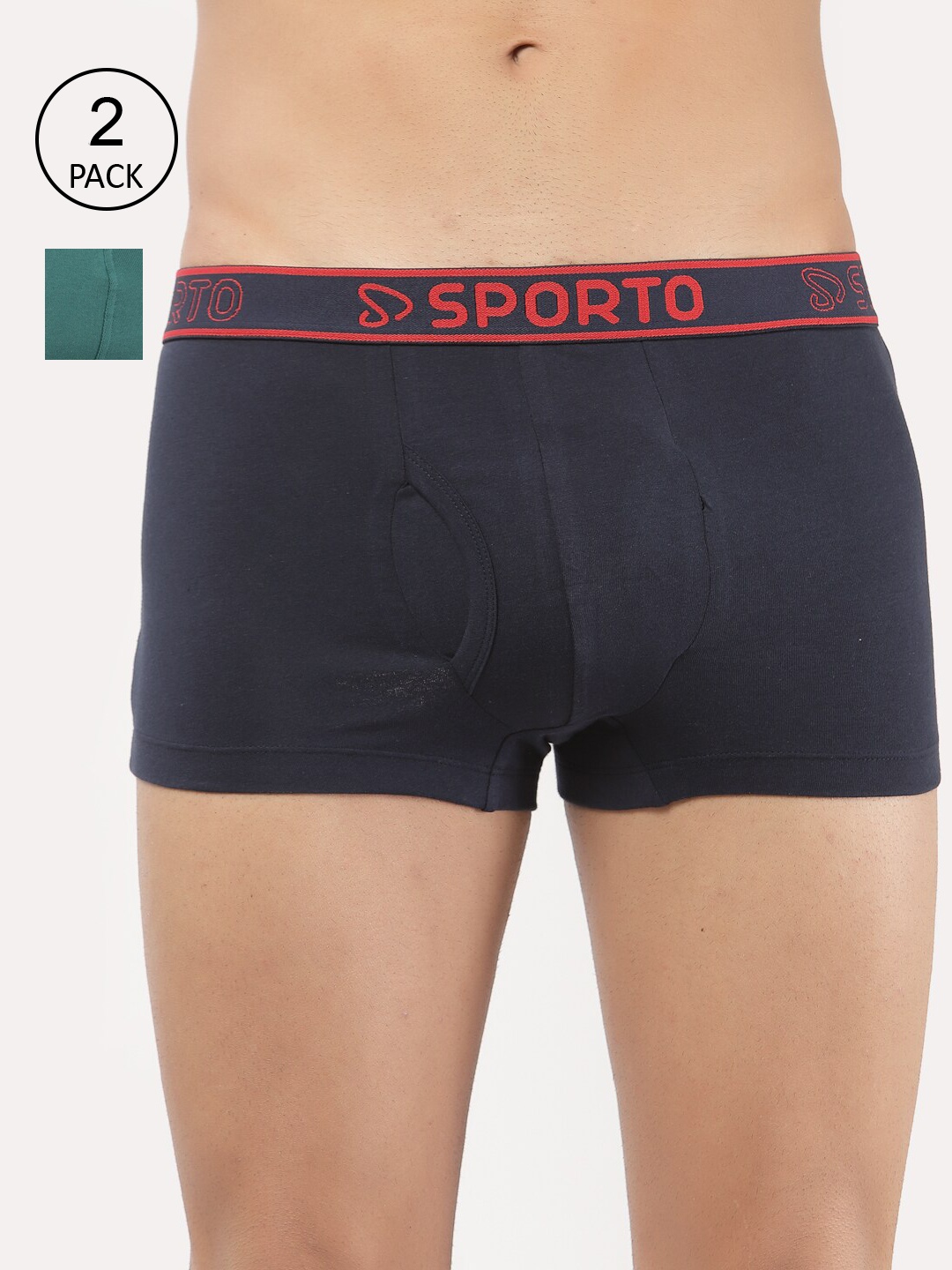 

SPORTO Men Pack Of 2 Solid Trunk SPM1022ST_2P-Partol Blue + Navy, Navy blue