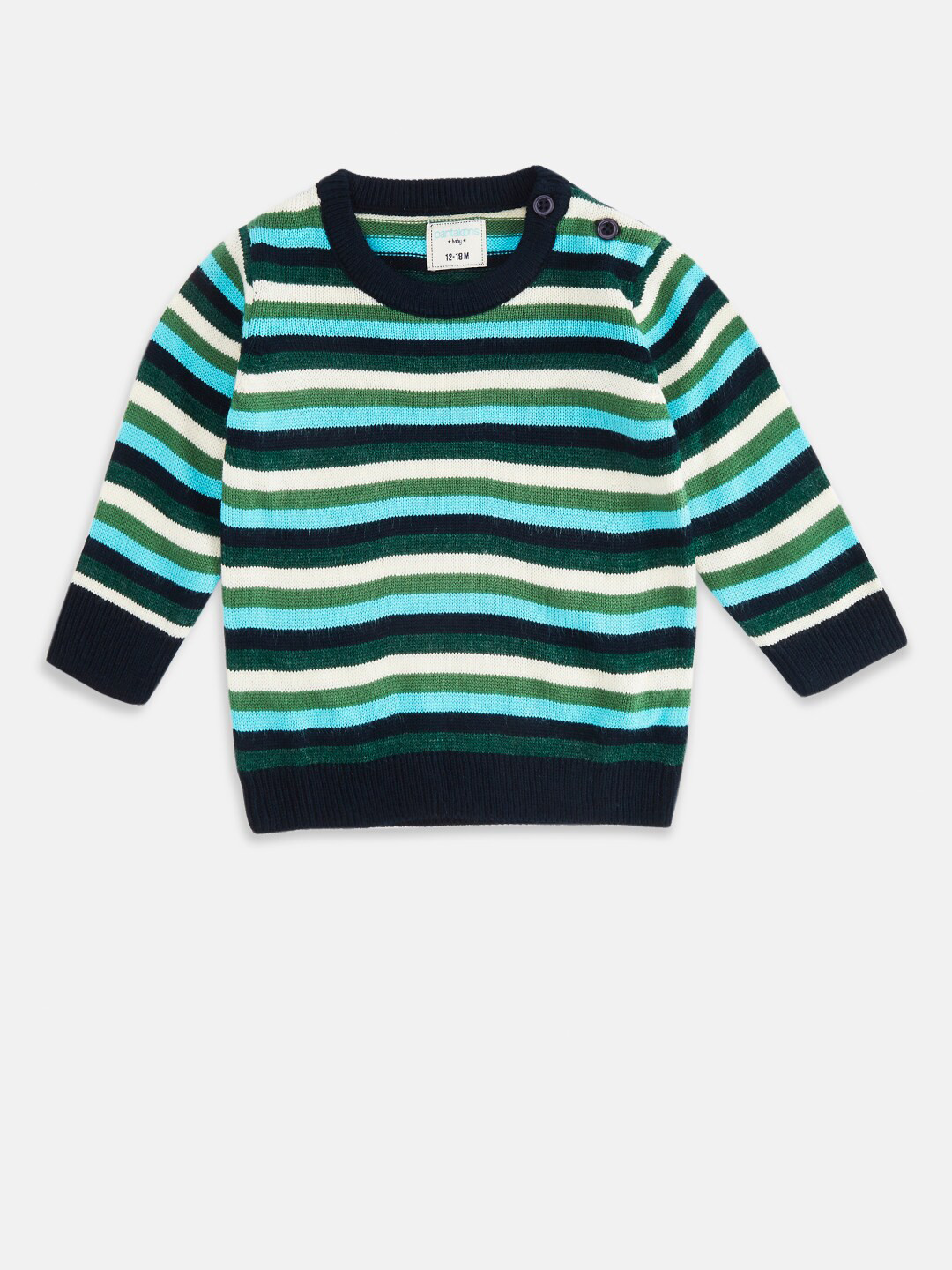 

Pantaloons Baby Boys Navy Blue & Blue Striped Pullover