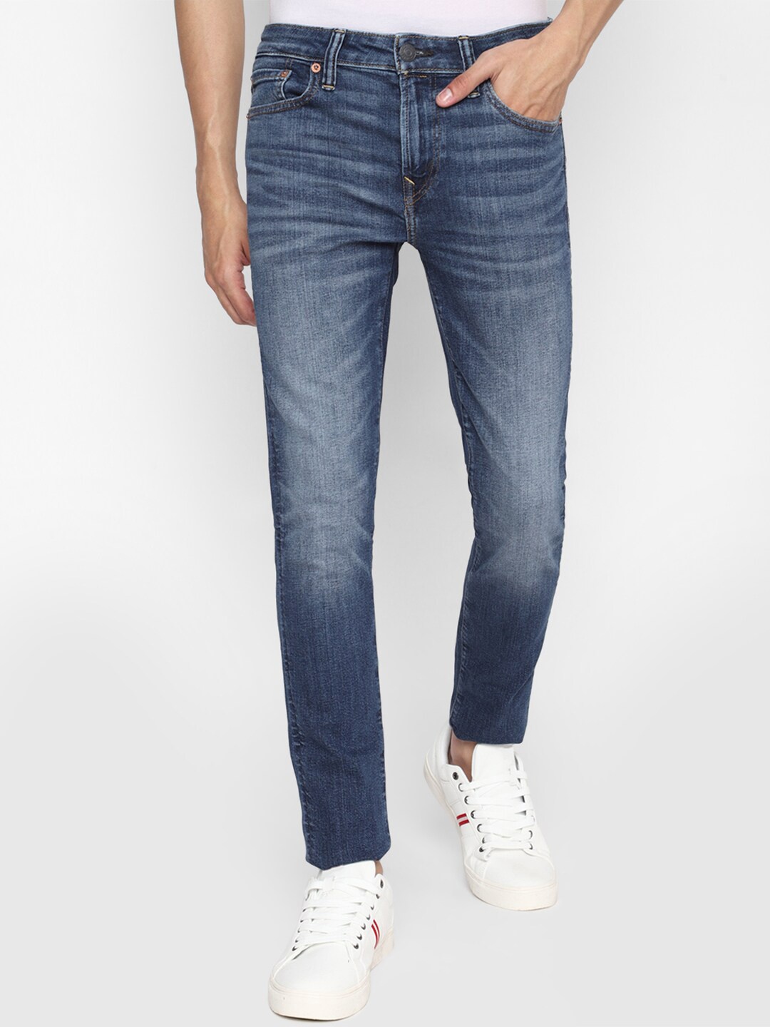 

AMERICAN EAGLE OUTFITTERS Men Blue Skinny Fit Heavy Fade Jeans