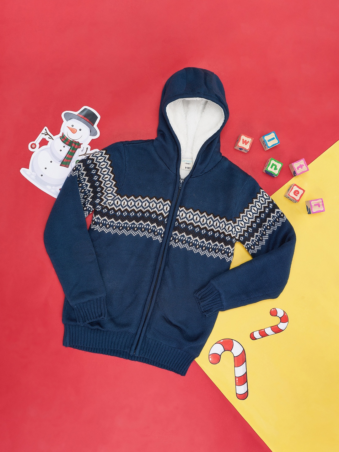 

Pantaloons Junior Boys Navy Blue & White Striped Cardigan