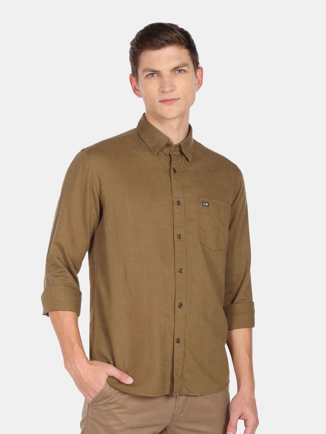 

Arrow Men Slim Fit Casual Shirt, Brown