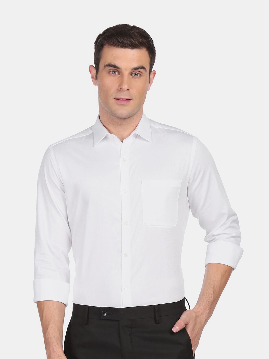 

Arrow Men Solid Pure Cotton Formal Shirt, White