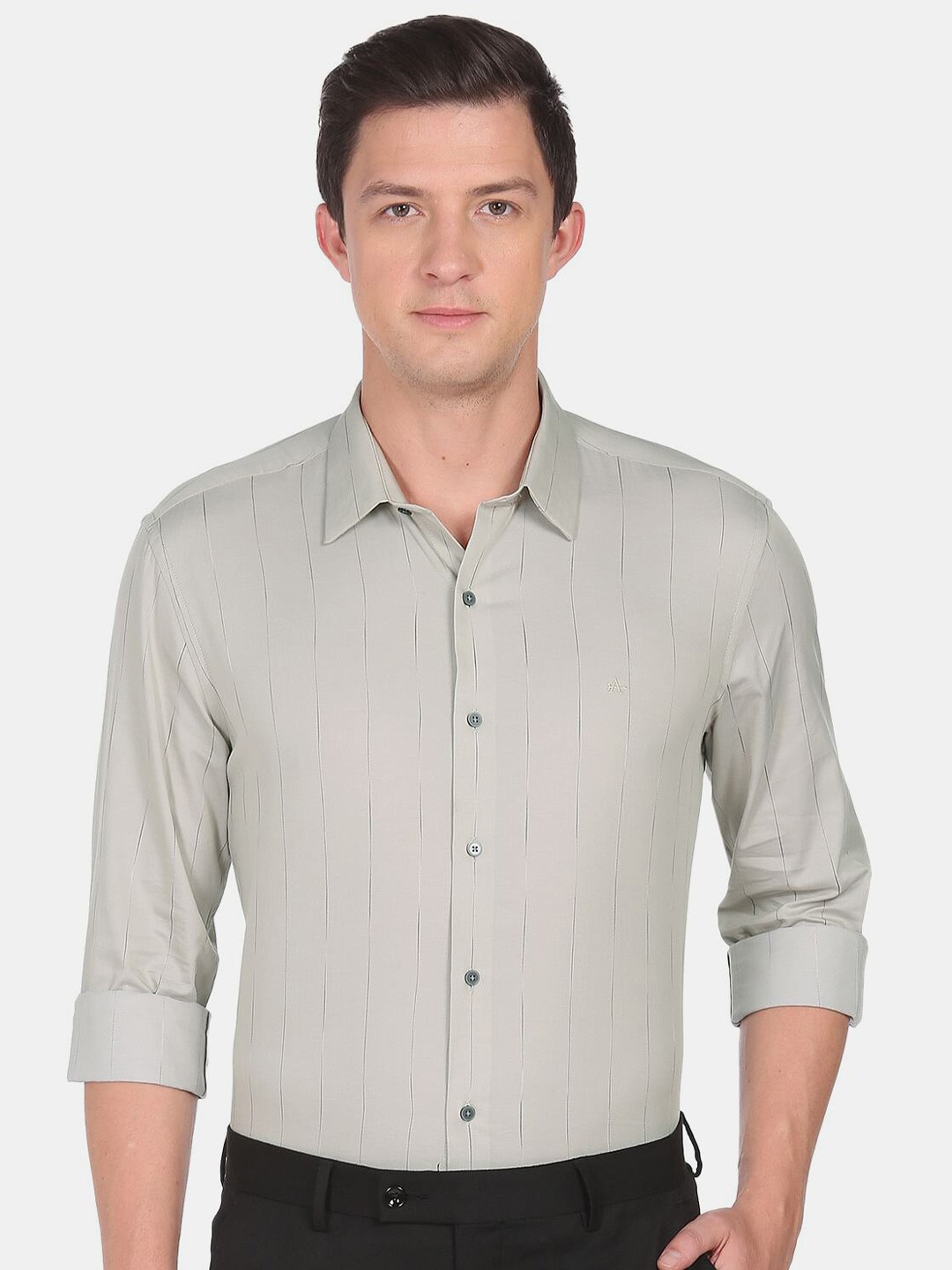 

Arrow Men Slim Fit Striped Formal Shirt, Grey