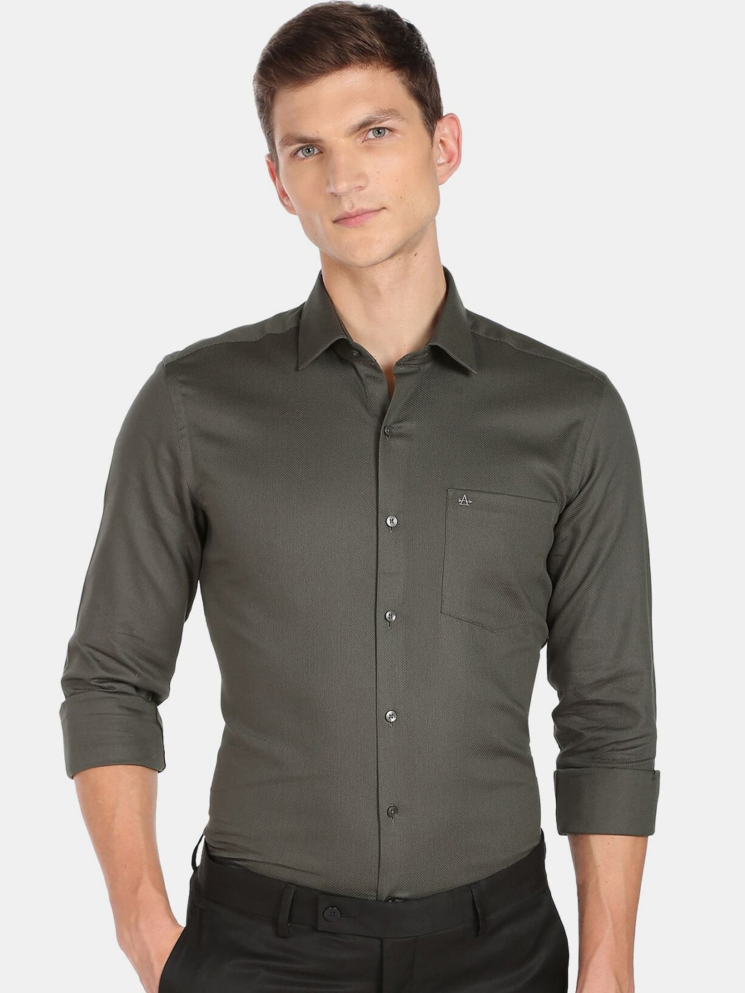 

Arrow Men Grey Slim Fit Pure Cotton Formal Shirt