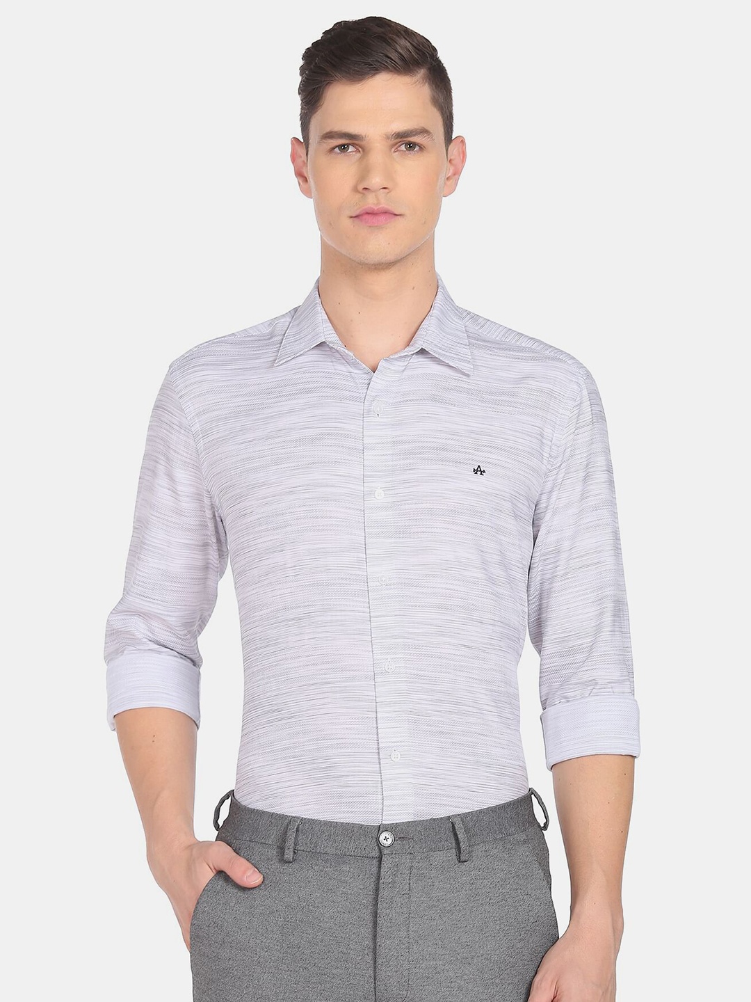 

Arrow Men Slim Fit Striped Pure Cotton Formal Shirt, White
