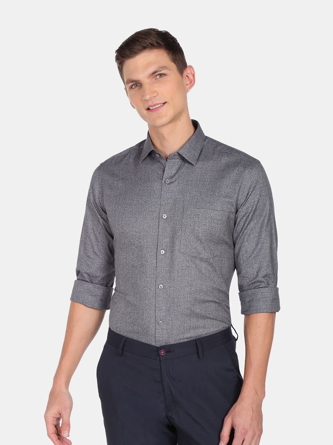 

Arrow Men Grey Slim Fit Casual Shirt