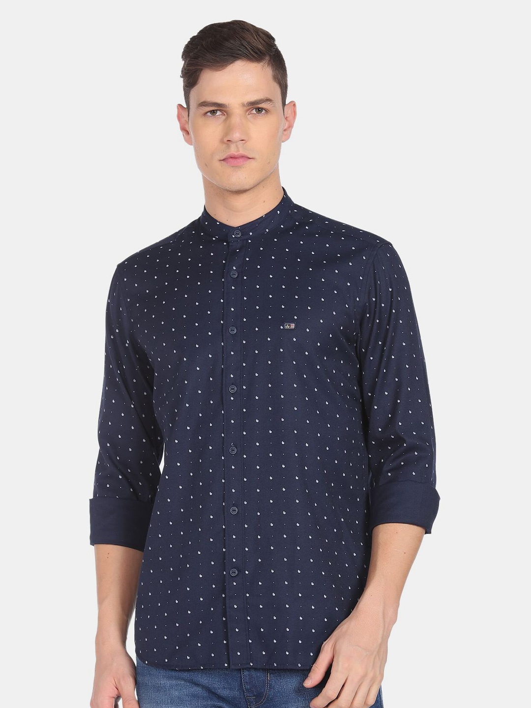 

Arrow Sport Men Navy Blue Slim Fit Printed Casual Shirt