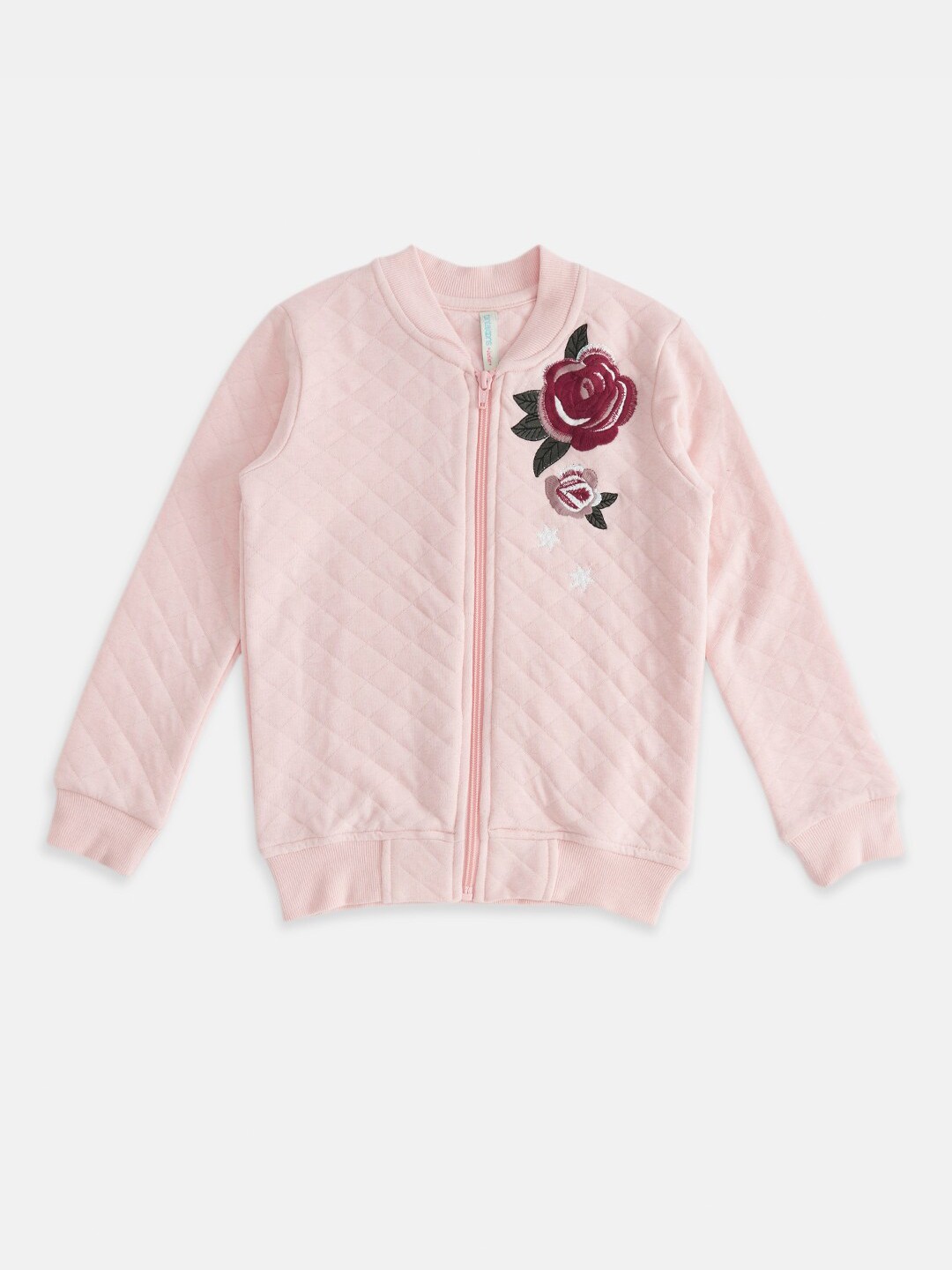 

Pantaloons Junior Girls Pink Embroidered Cardigan