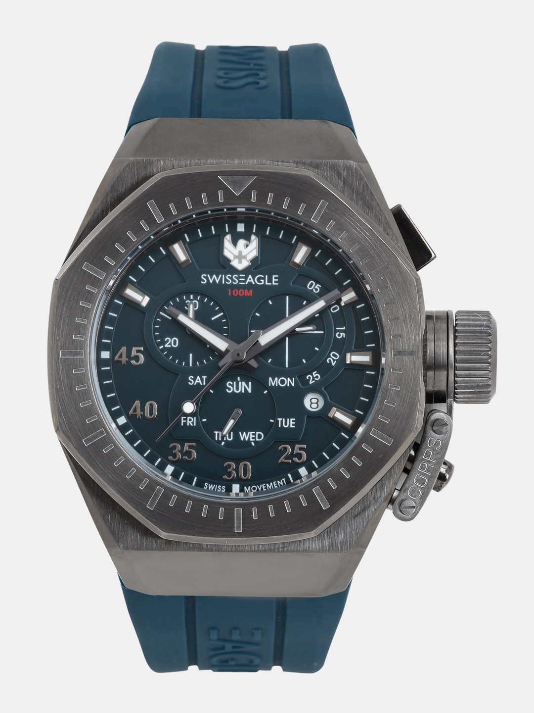 

Swiss Eagle Men Navy Multifunction Chronograph Watch SE-9101-05, Navy blue