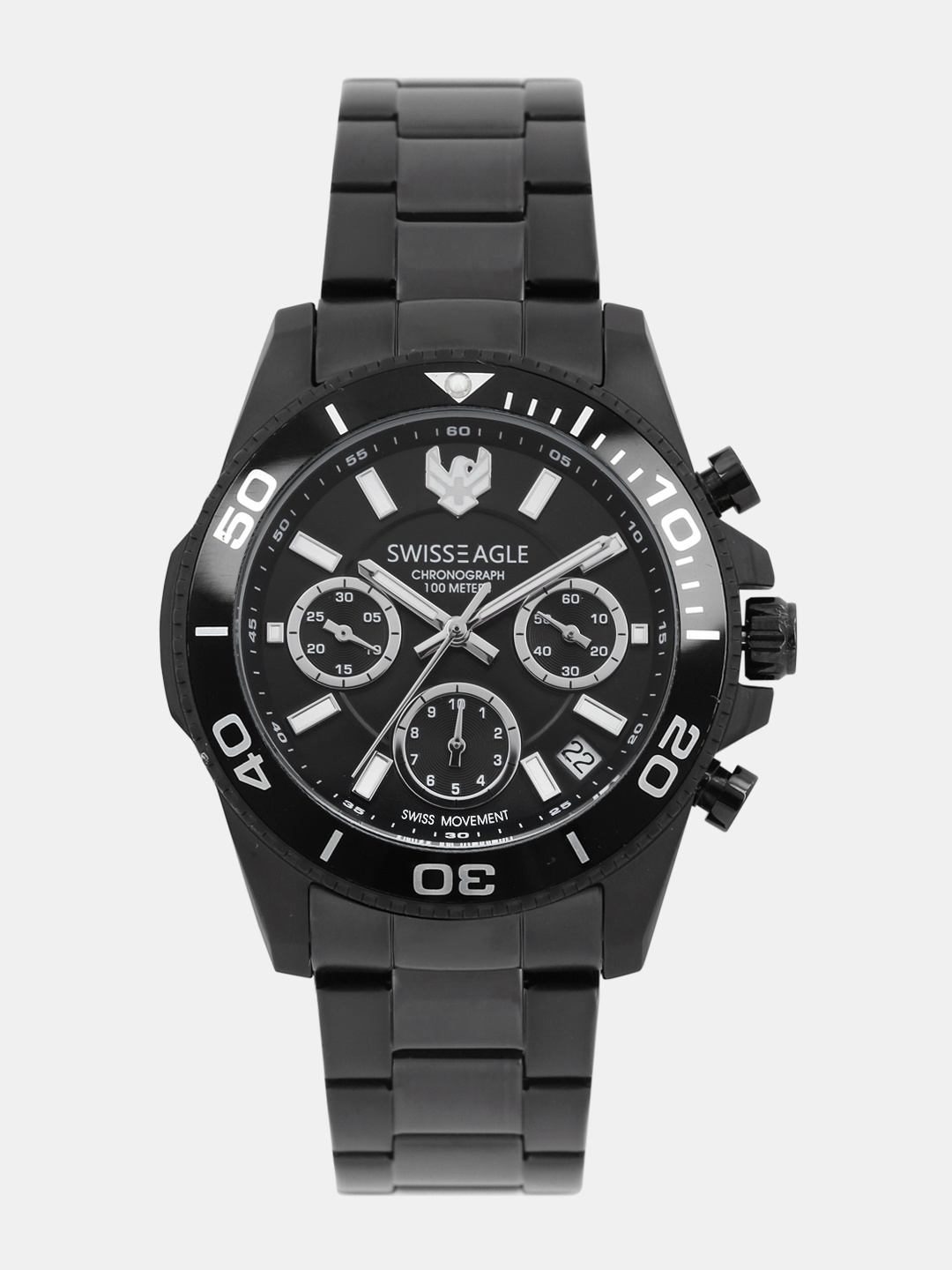 

Swiss Eagle Men Black Analogue Watch SE-9103-33