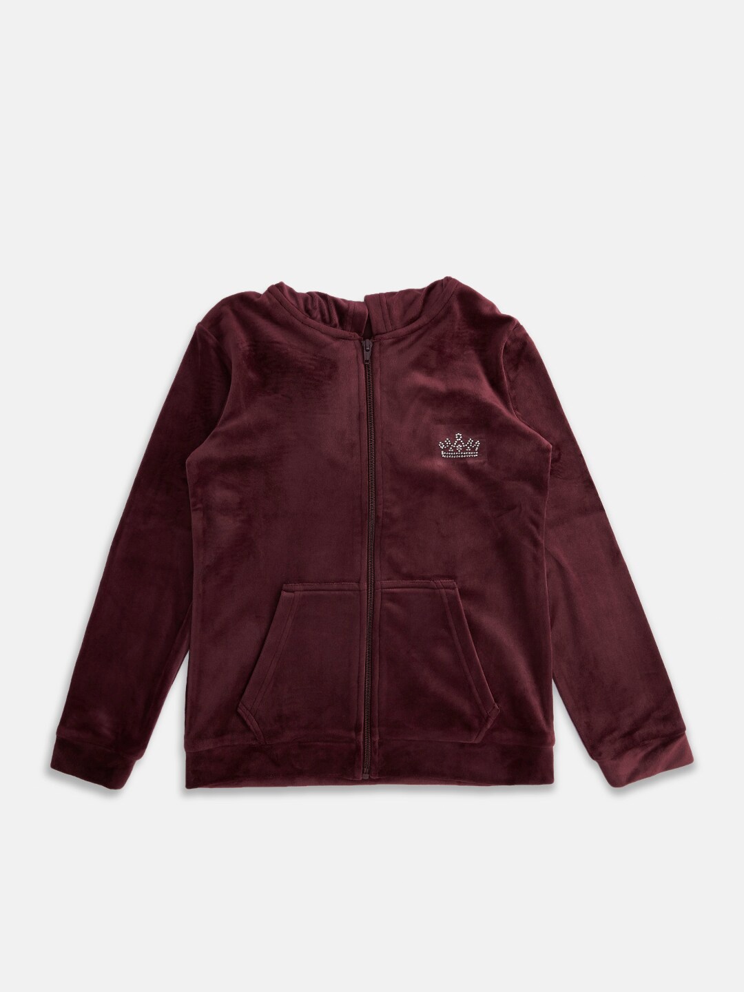 

Pantaloons Junior Girls Solid Cotton Sweatshirt, Burgundy
