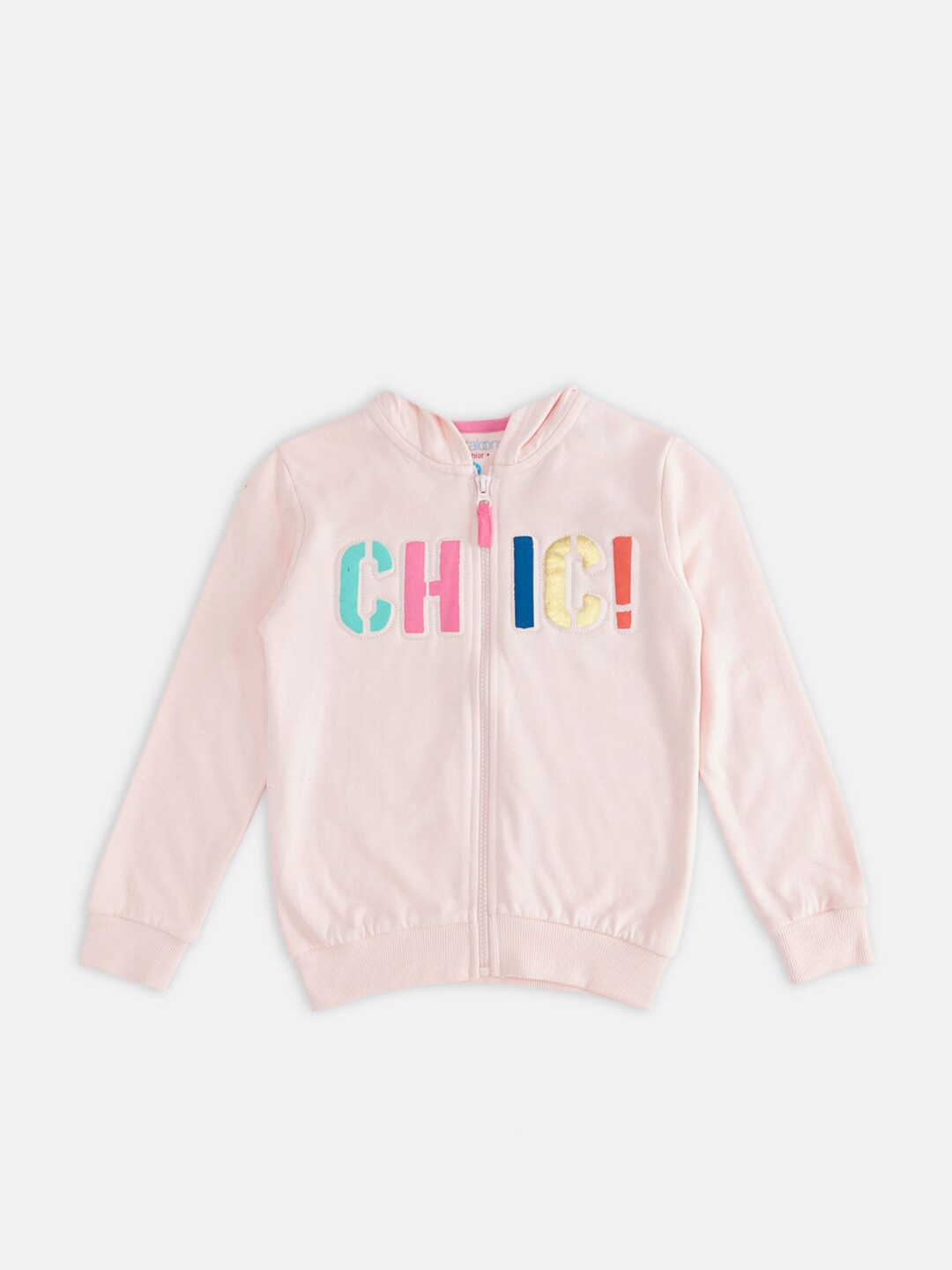 

Pantaloons Junior Girls Printed Hooded Cotton Sweatshirt, Peach