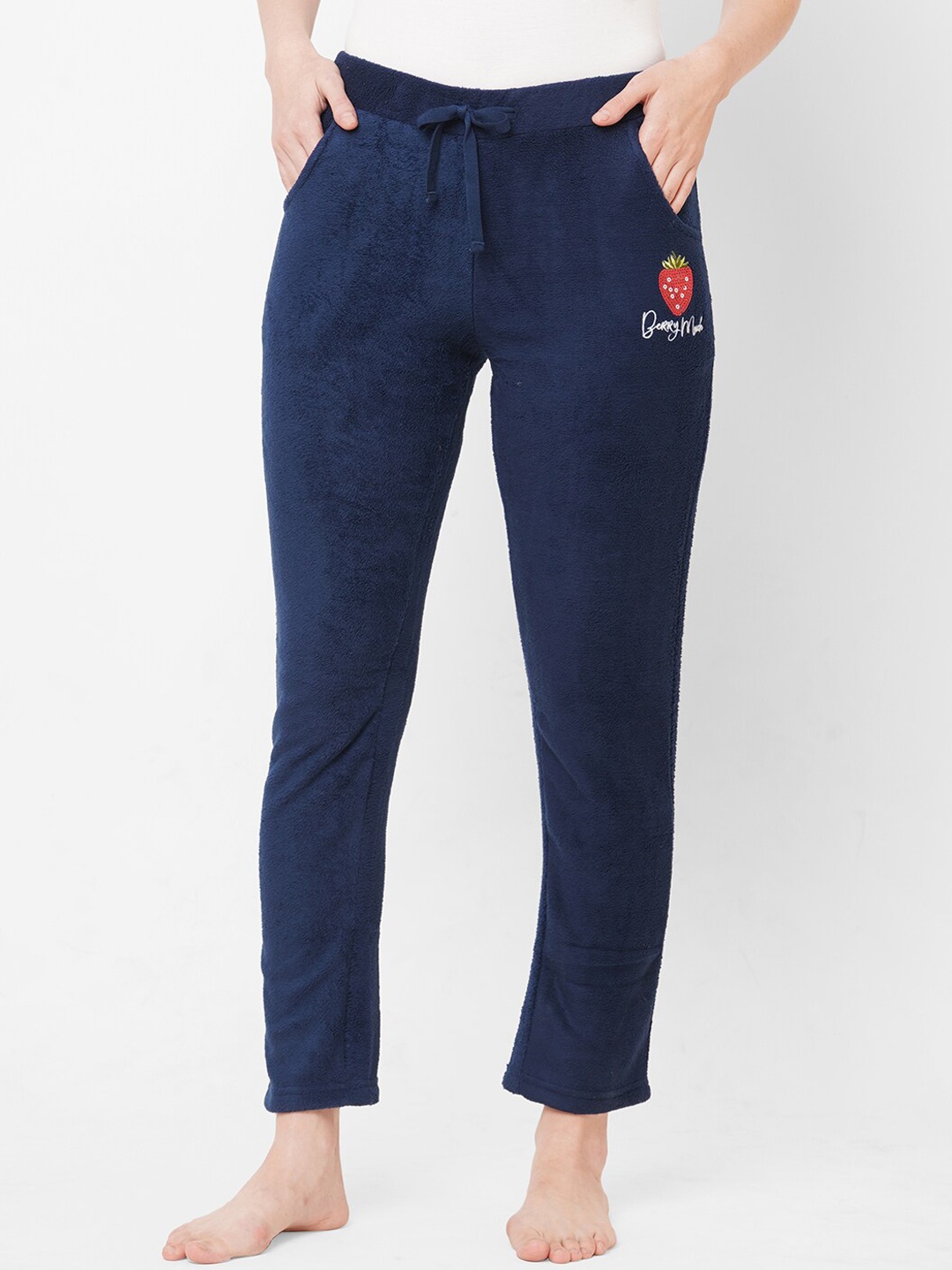 

Sweet Dreams Women Navy Blue Solid Lounge Pants